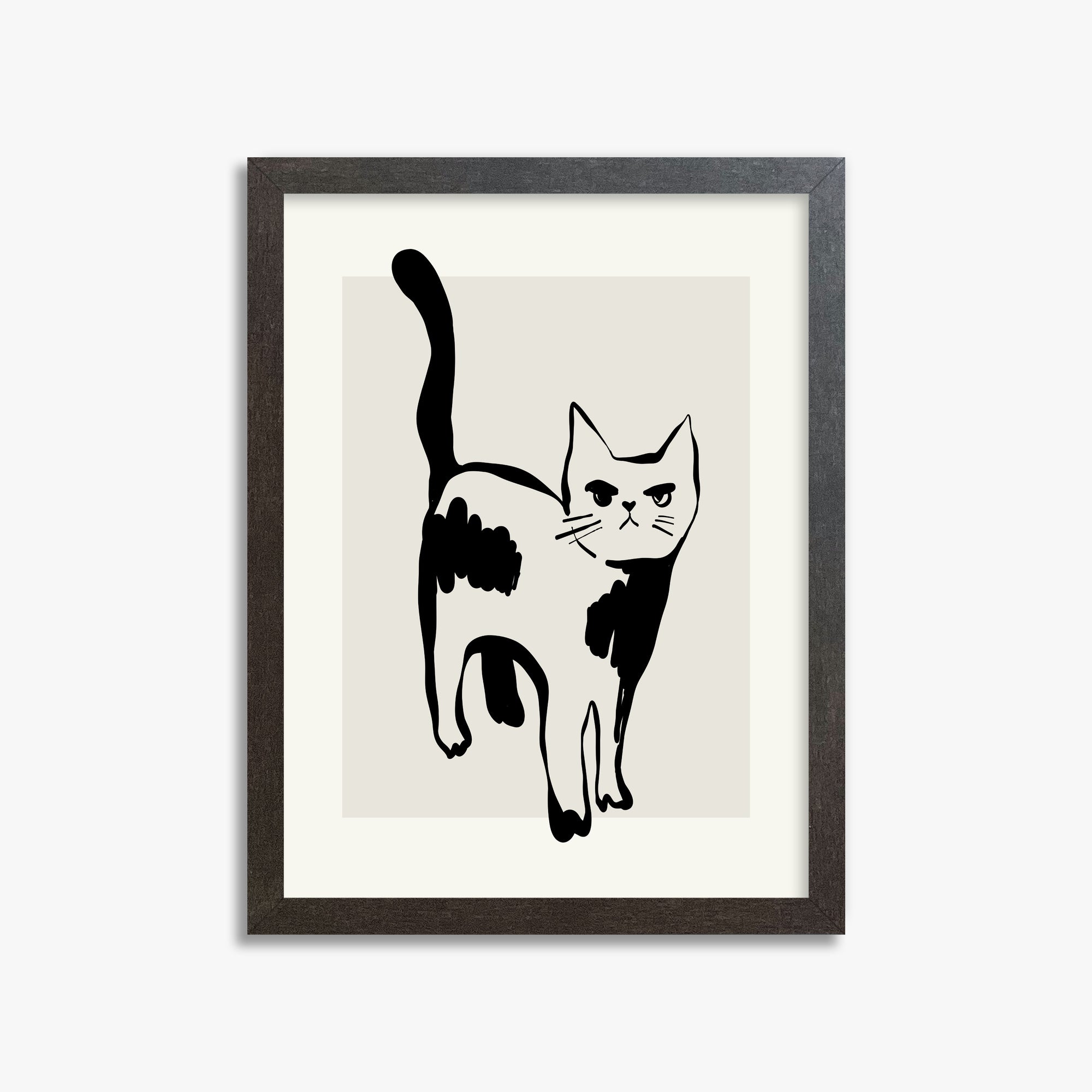 Huh?, 30x40cm Framed Art Reproduction With Espresso Frame