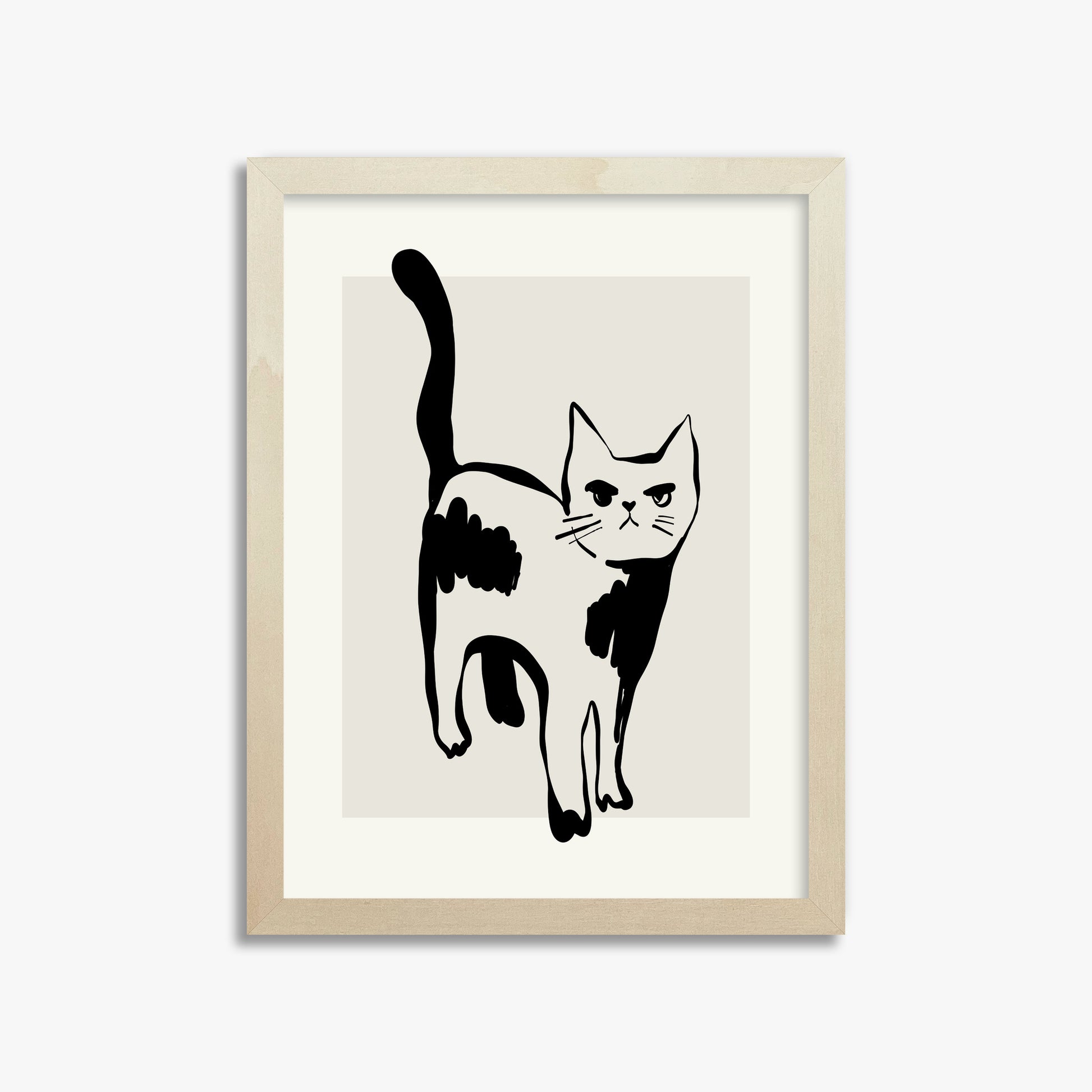 Huh?, 30x40cm Framed Art Reproduction With Lime Wood Frame