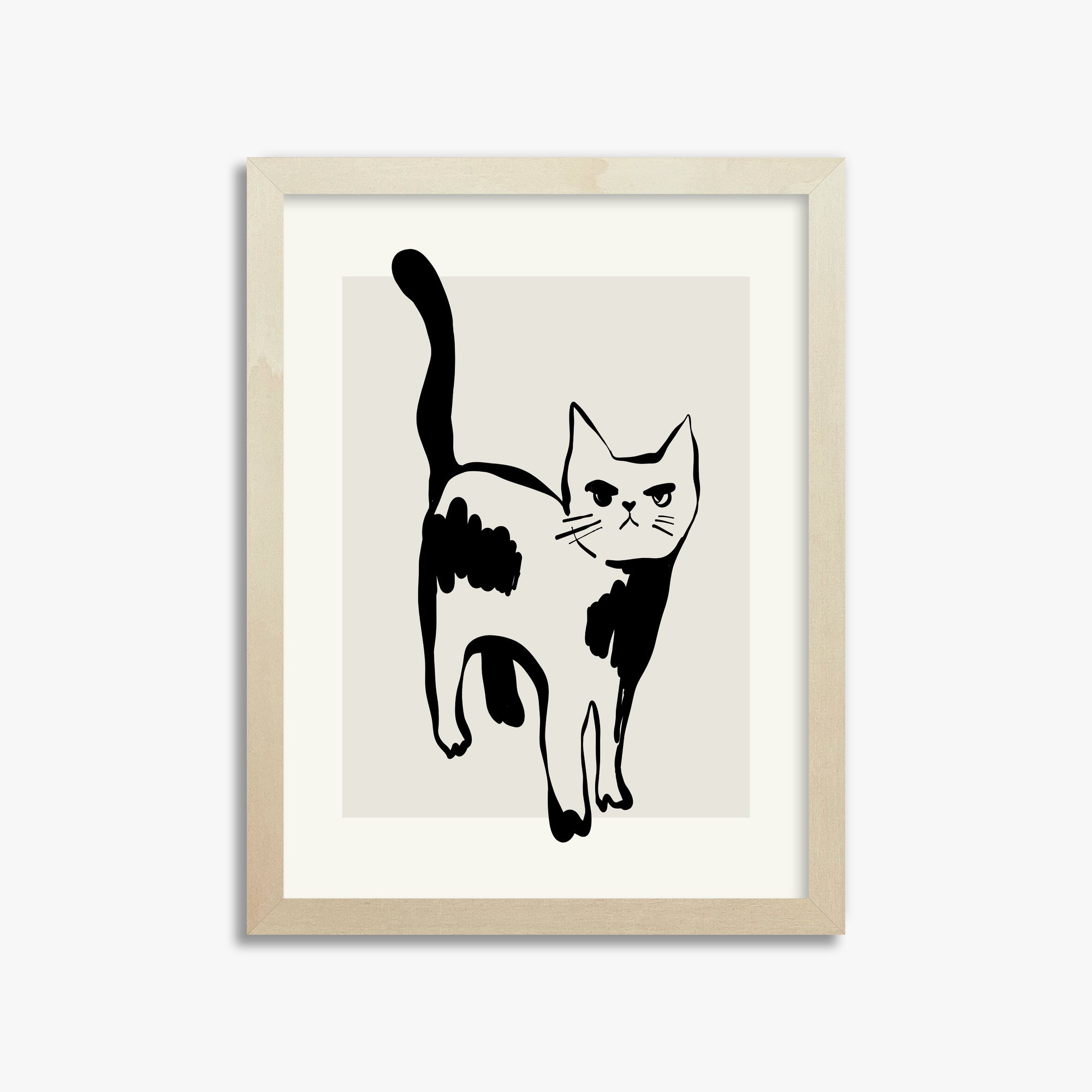 Huh?, 30x40cm Framed Art Reproduction With Lime Wood Frame