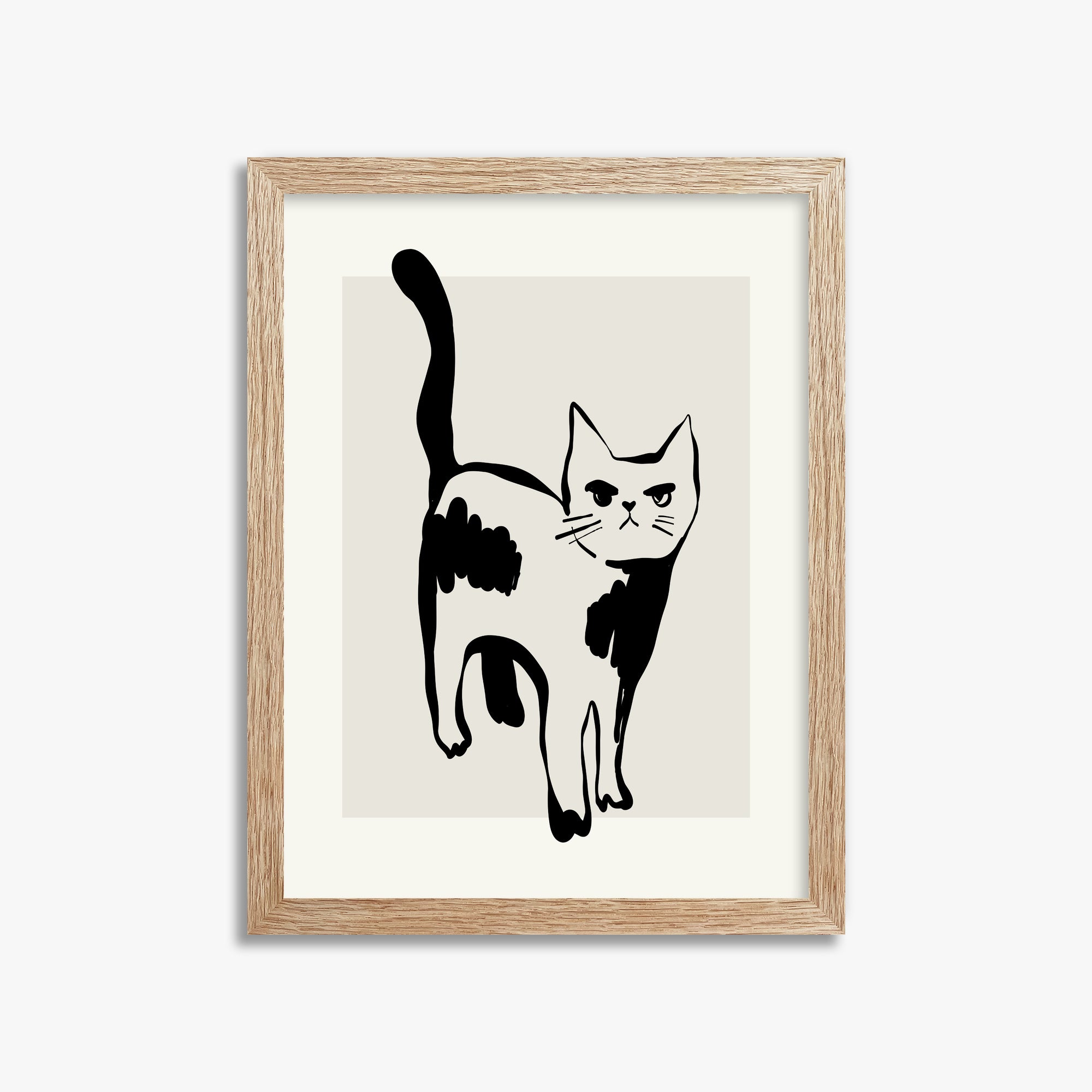 Huh?, 30x40cm Framed Art Reproduction With Raw Oak Frame