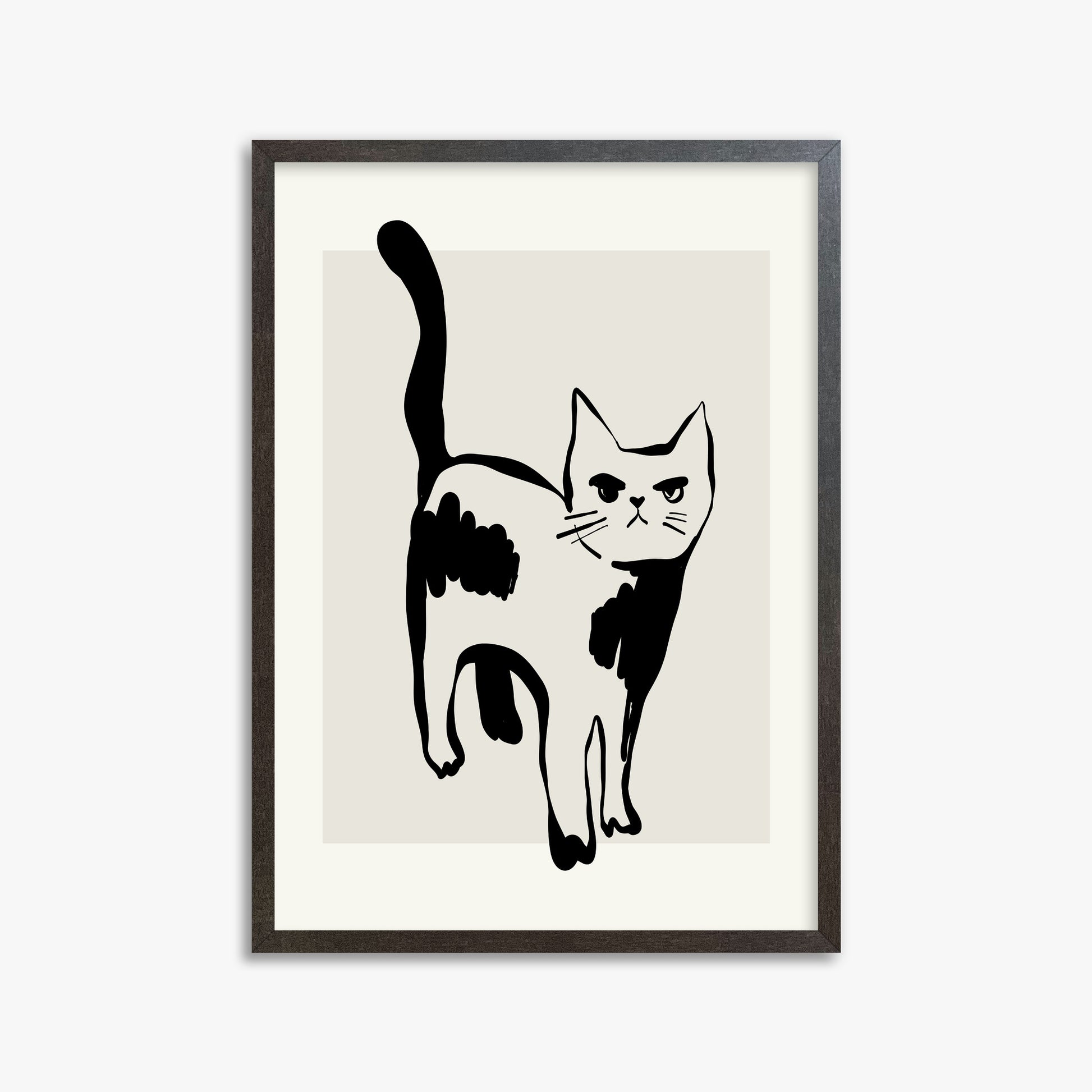 Huh?, 50x70cm Framed Art Reproduction With Espresso Frame
