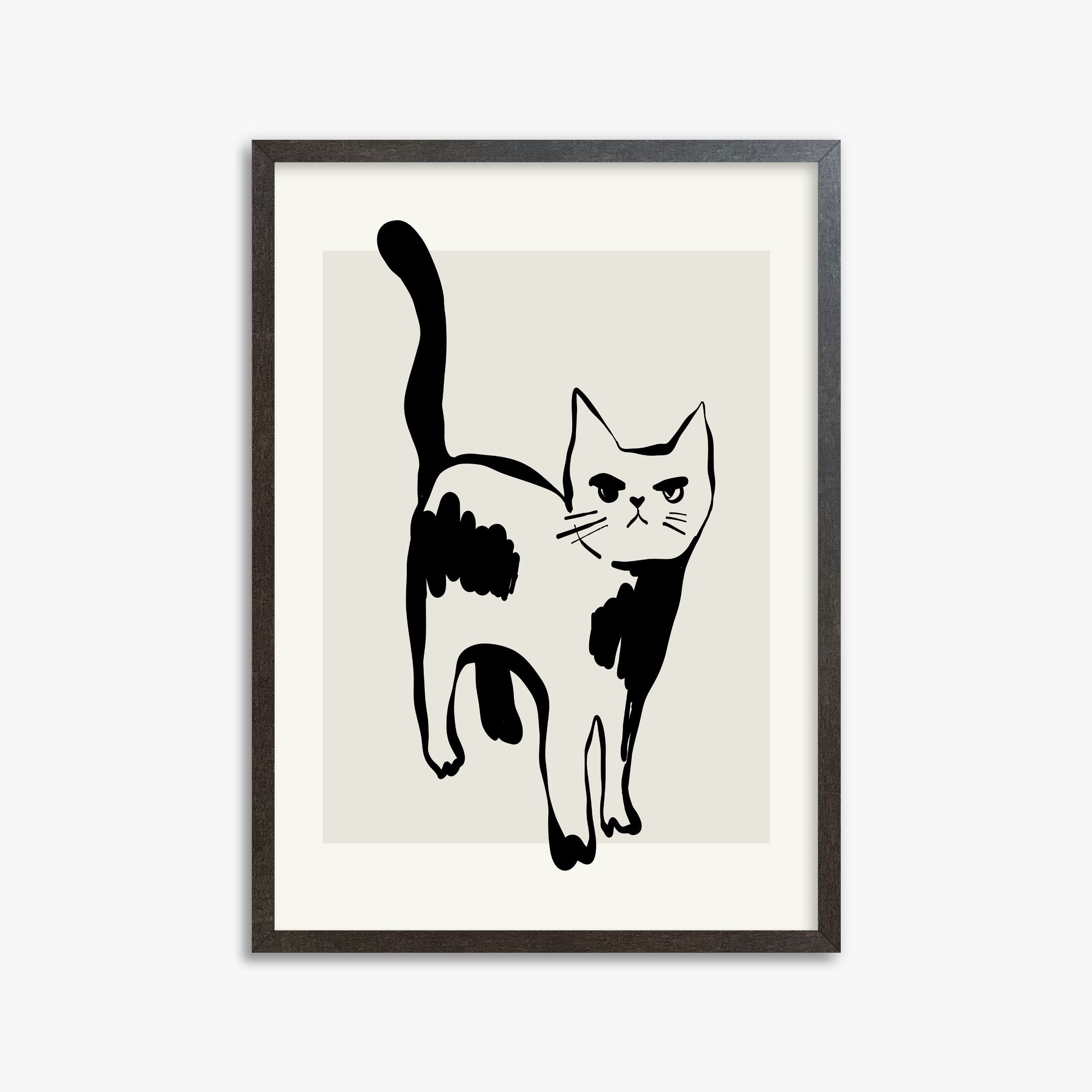 Huh?, 50x70cm Framed Art Reproduction With Espresso Frame