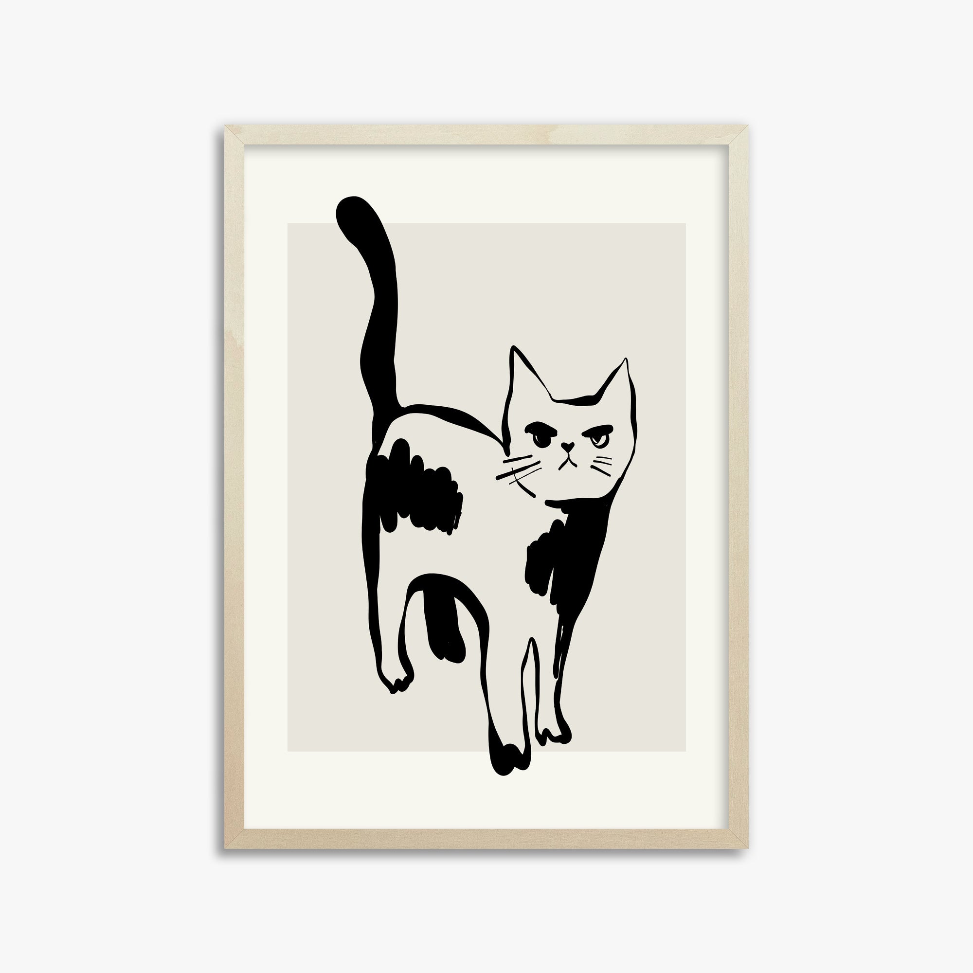 Huh?, 50x70cm Framed Art Reproduction With Lime Wood Frame
