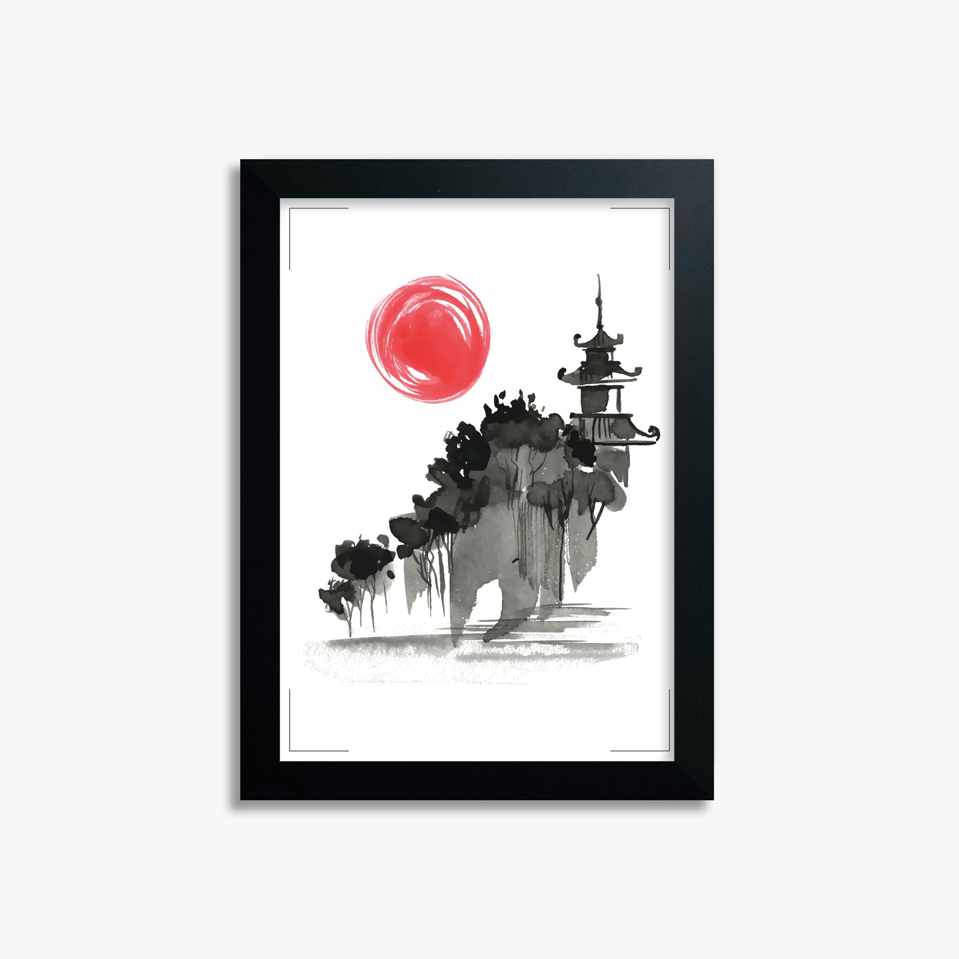 Castle in the Sun, 21x30cm Framed Poster With Black Frame