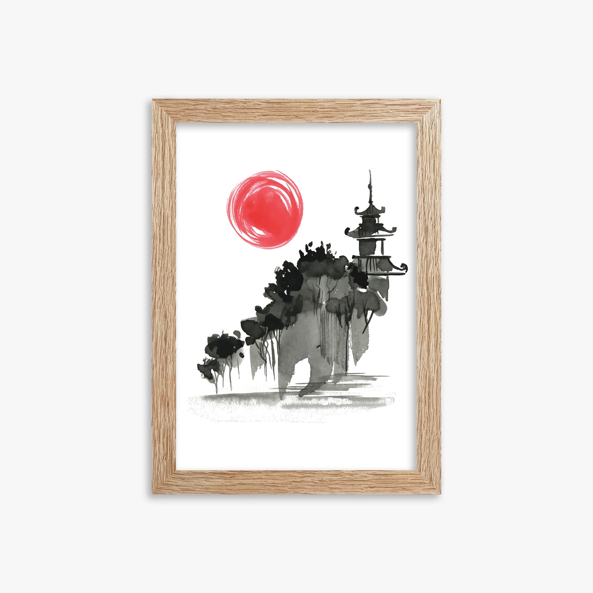 Castle in the Sun, 21x30cm Framed Poster With Raw Oak Frame