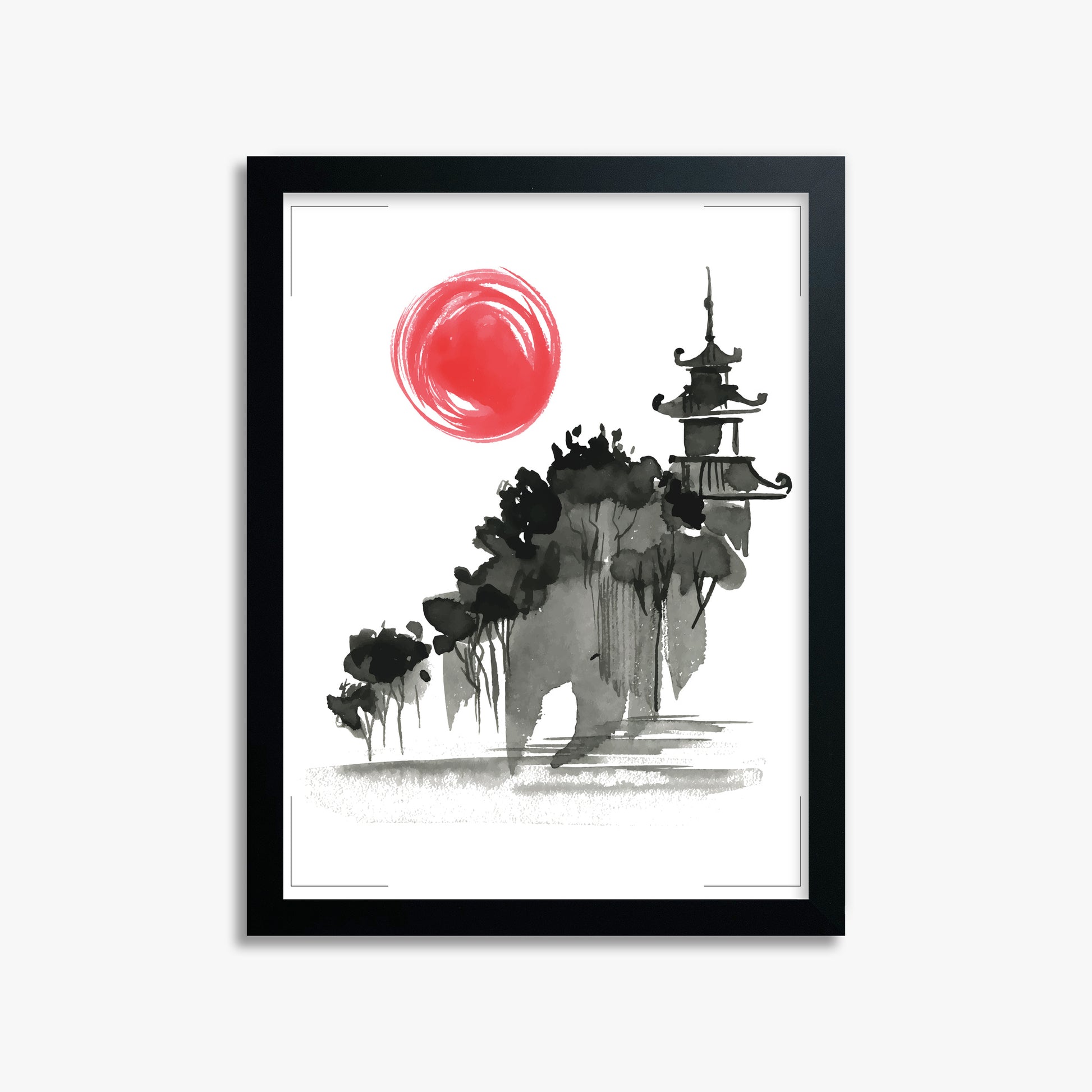 Castle in the Sun, 30x40cm Framed Poster With Black Frame