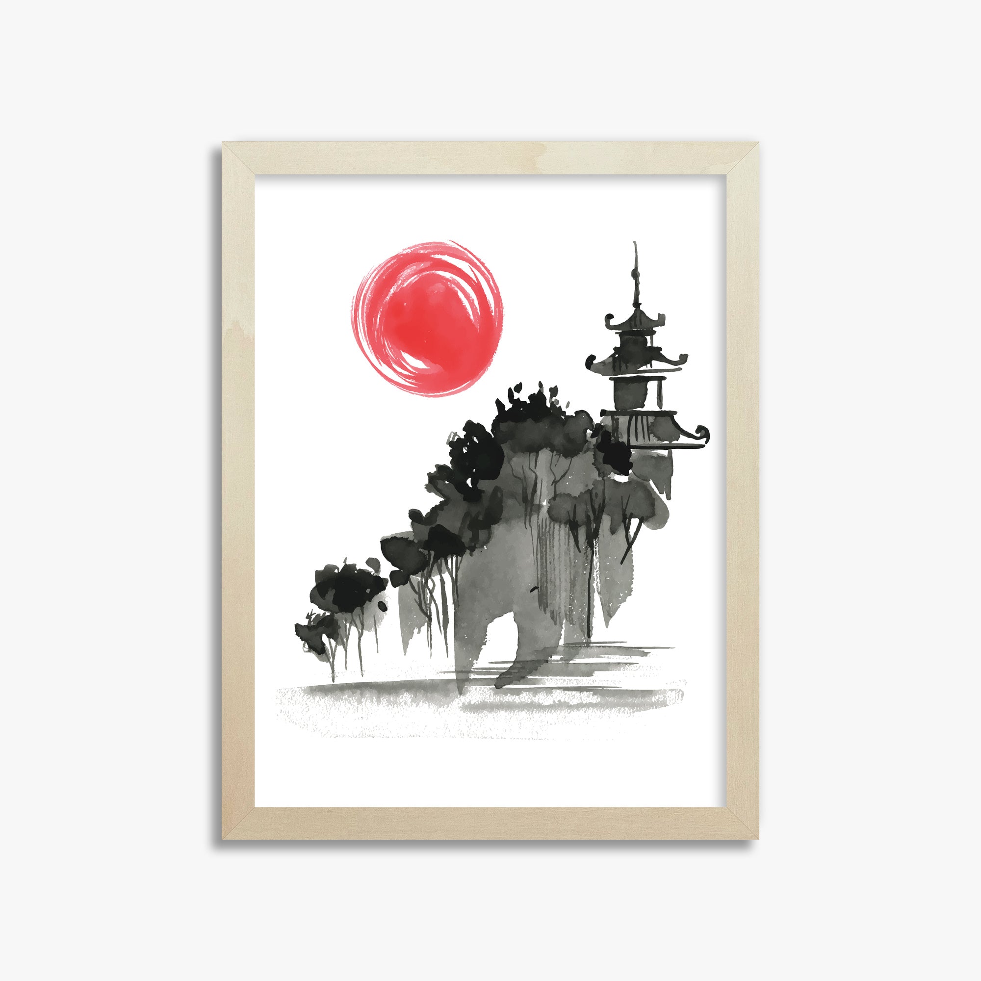 Castle in the Sun, 30x40cm Framed Poster With Lime Wood Frame