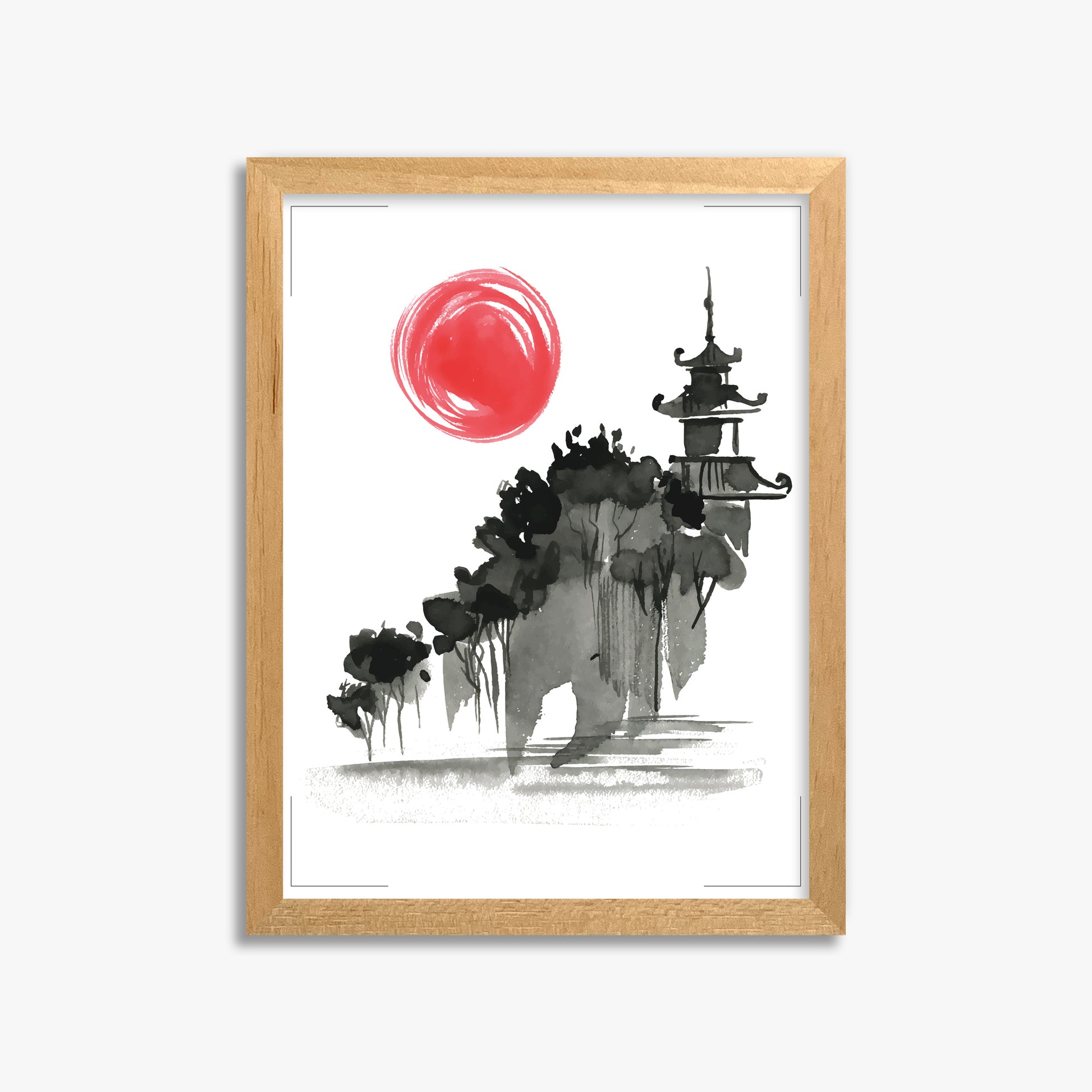 Castle in the Sun, 30x40cm Framed Poster With Oak Frame