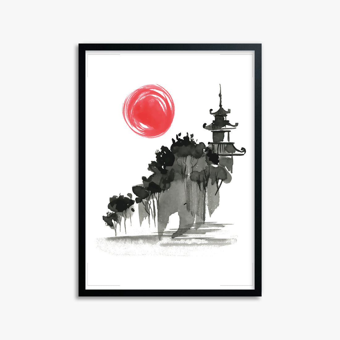 Castle in the Sun, 50x70cm Framed Poster With Black Frame