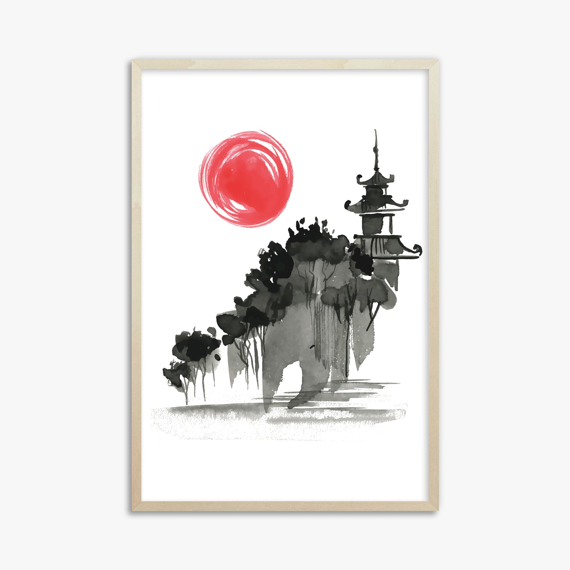 Castle in the Sun, 61x91cm Framed Poster With Lime Wood Frame
