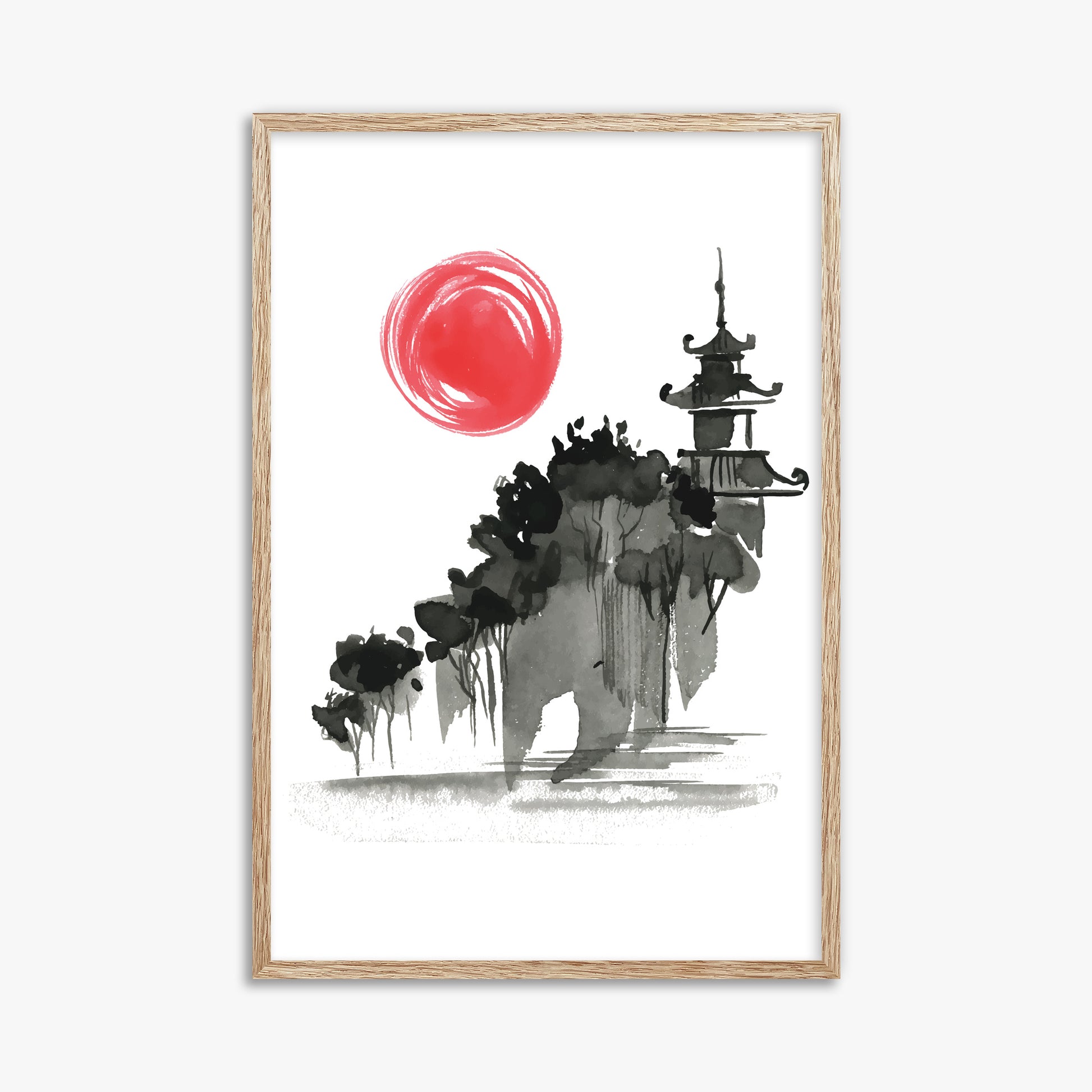 Castle in the Sun, 61x91cm Framed Poster With Raw Oak Frame