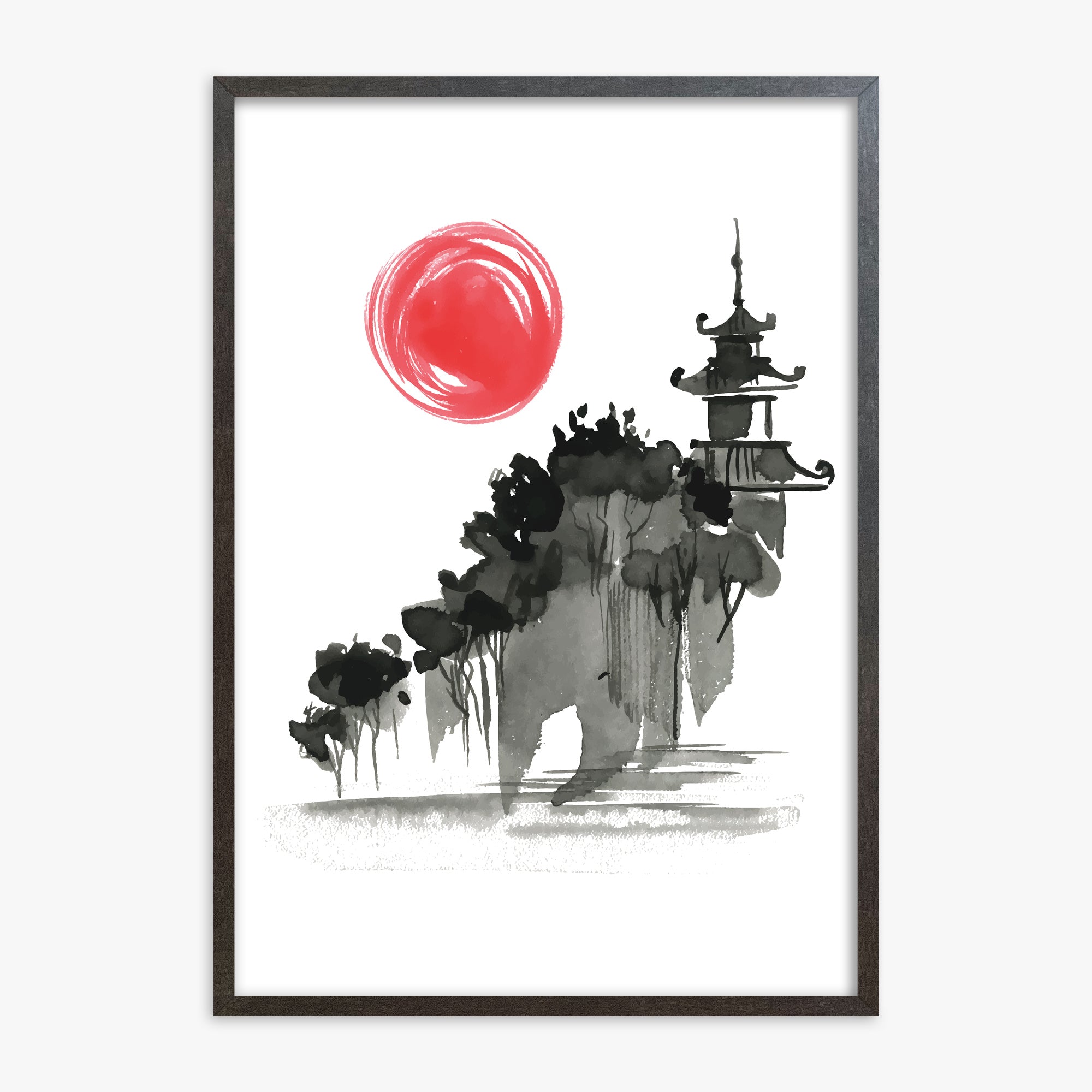 Castle in the Sun, 70x100cm Framed Poster With Espresso Frame