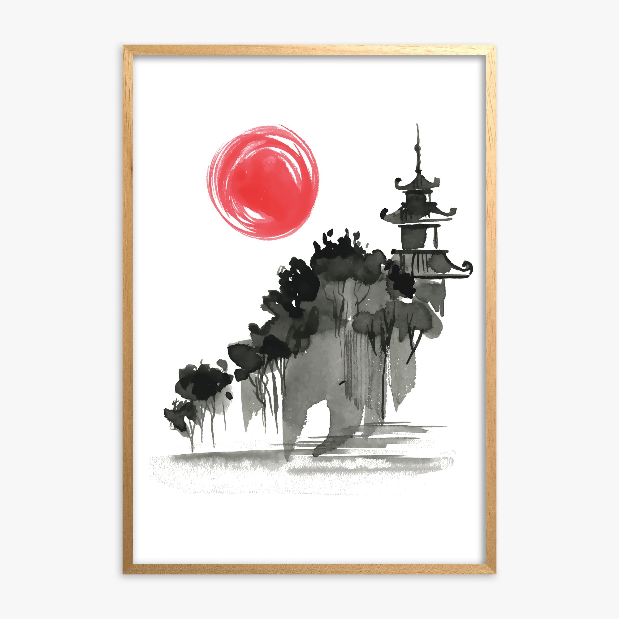Castle in the Sun, Oak Framed Poster With Oak Frame