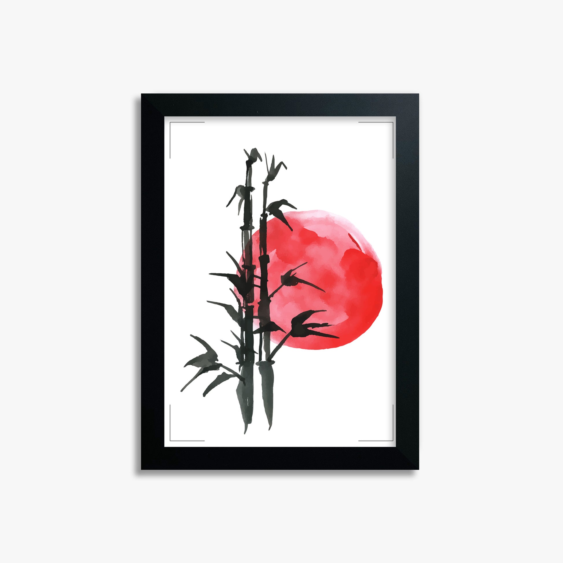 Bamboo at Sunset, 21x30cm Framed Poster With Black Frame