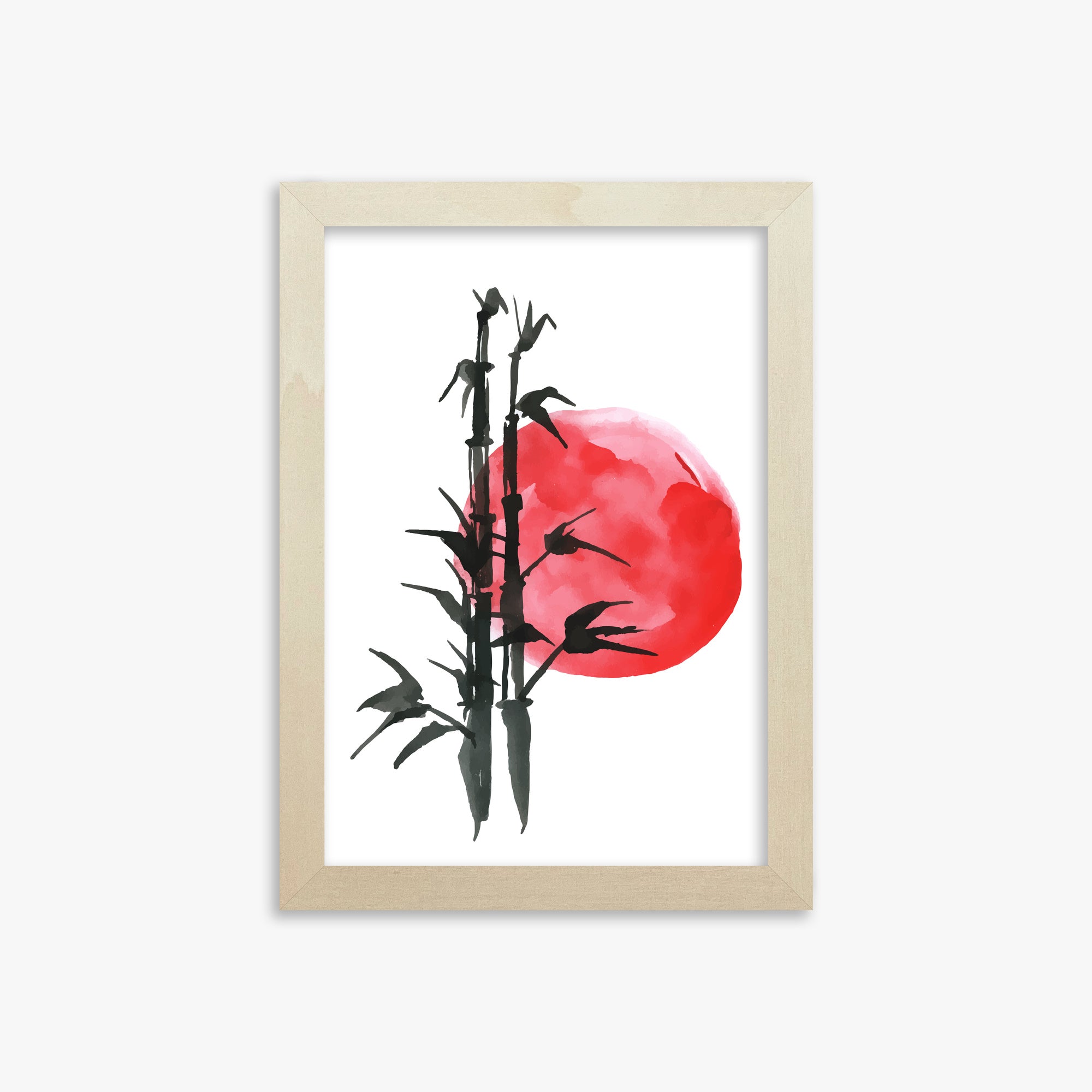Bamboo at Sunset, 21x30cm Framed Poster With Lime Wood Frame