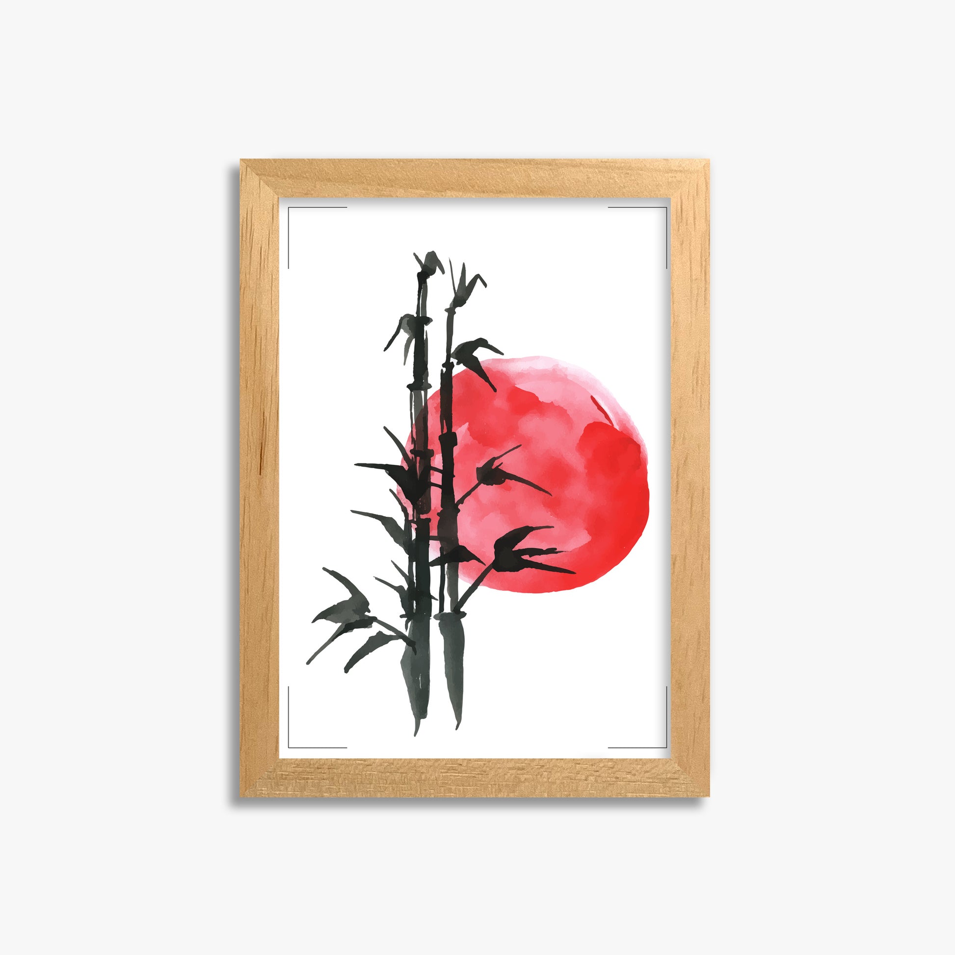 Bamboo at Sunset, 21x30cm Framed Poster With Oak Frame