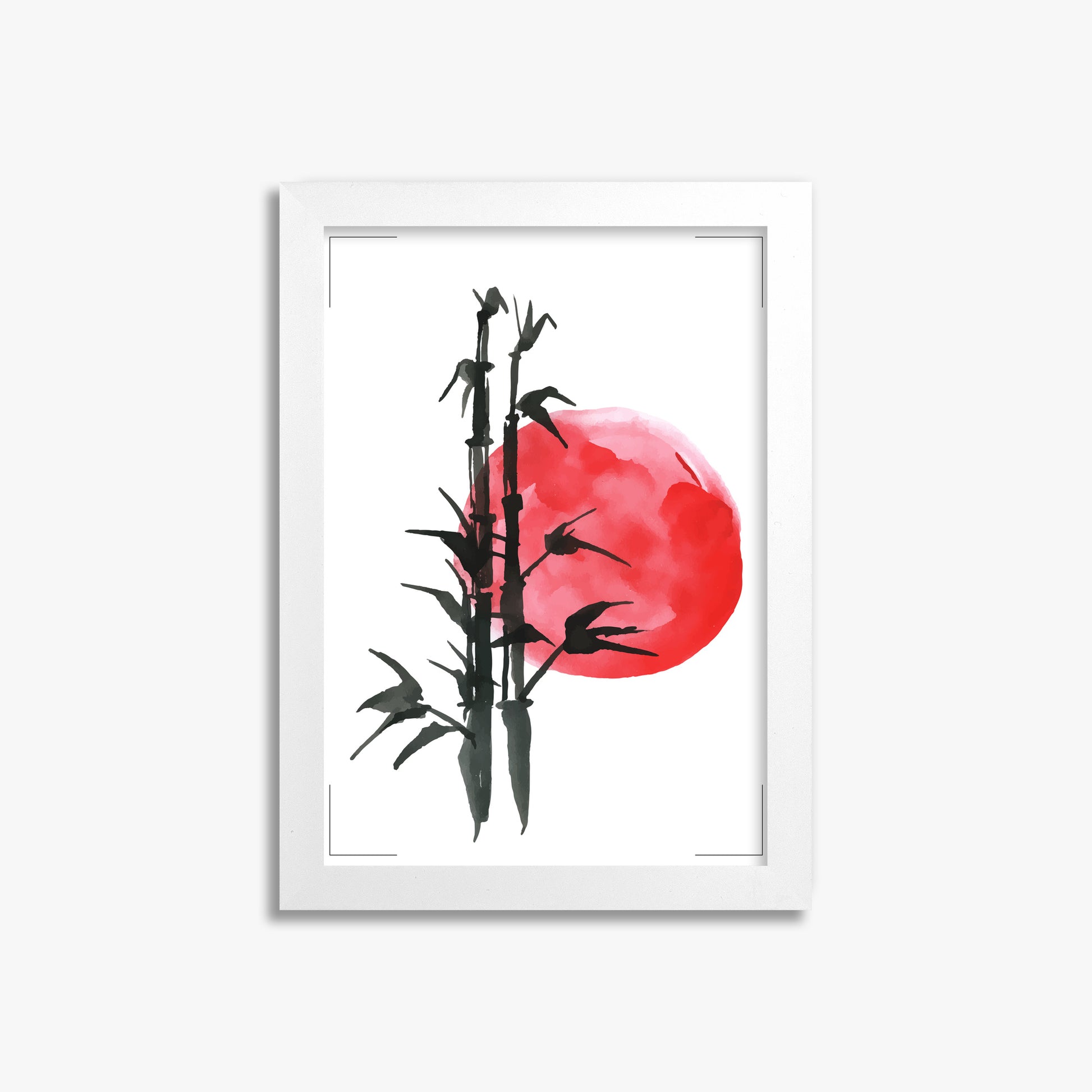 Bamboo at Sunset, 21x30cm Framed Poster With White Frame