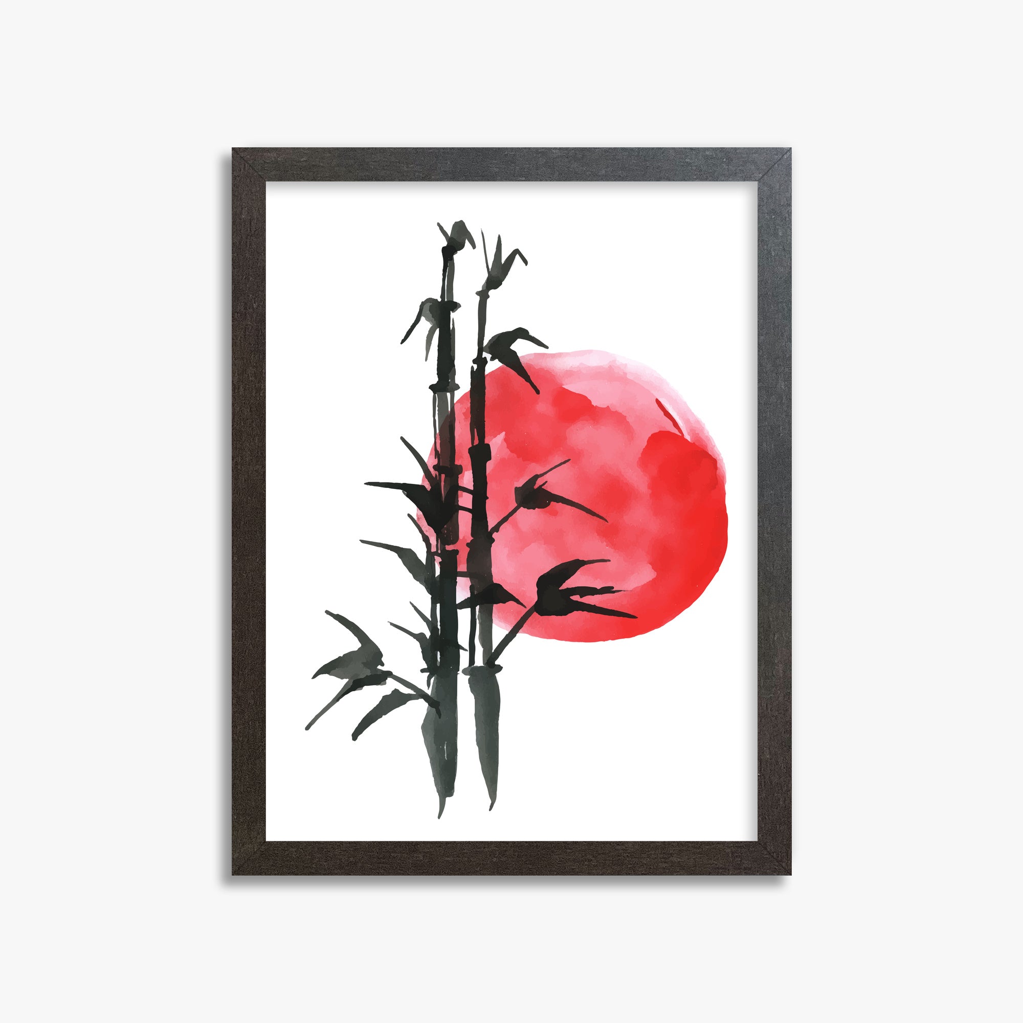 Bamboo at Sunset, 30x40cm Framed Poster With Espresso Frame