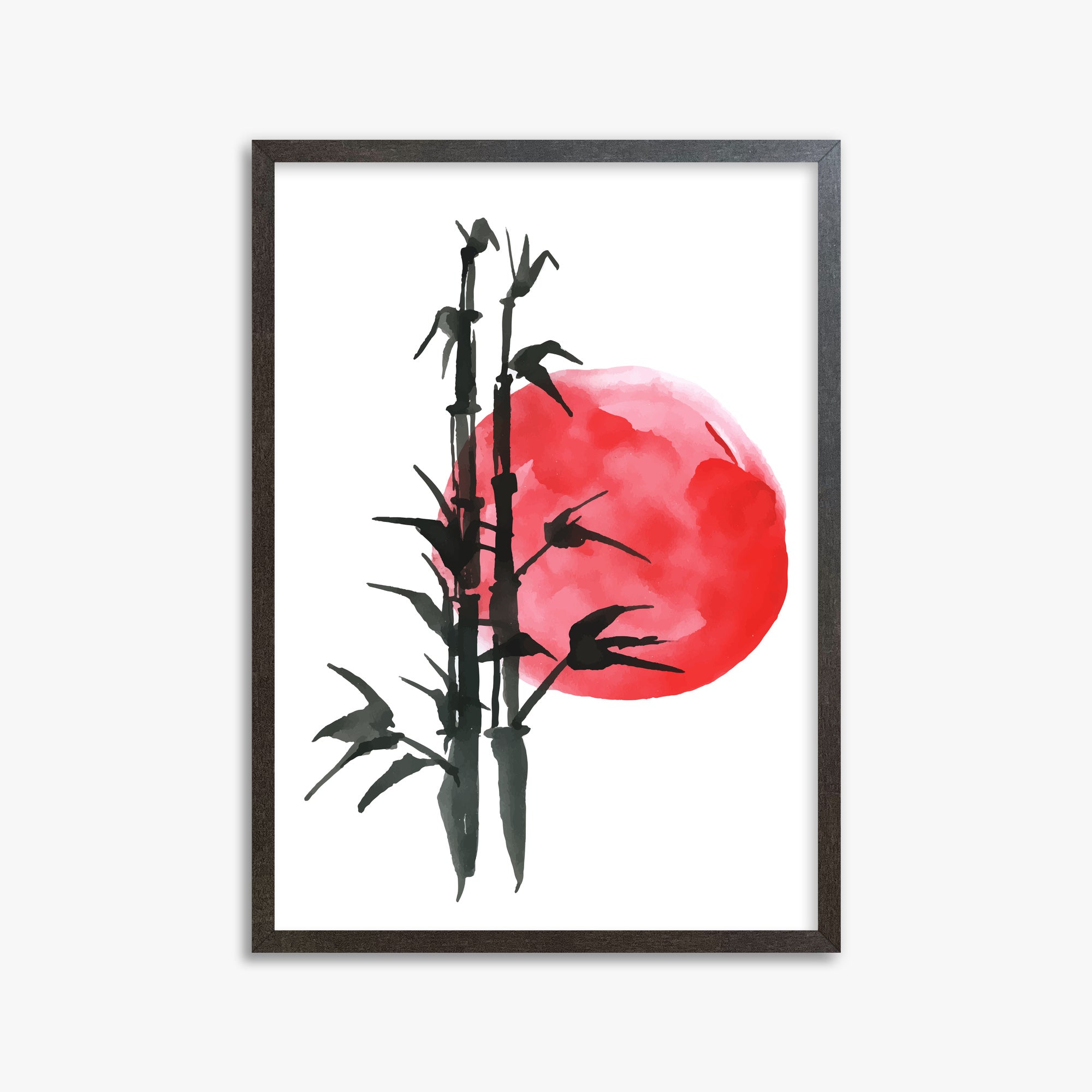 Bamboo at Sunset, 50x70cm Framed Poster With Espresso Frame