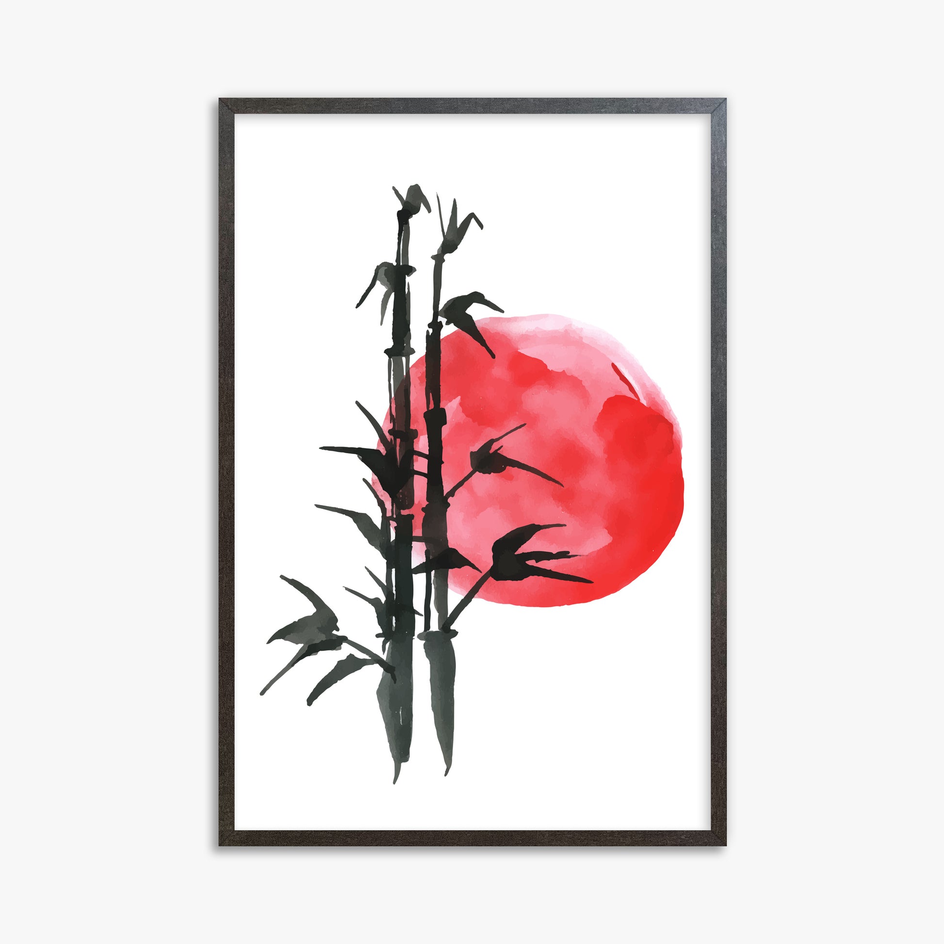 Bamboo at Sunset, 61x91cm Framed Poster With Espresso Frame