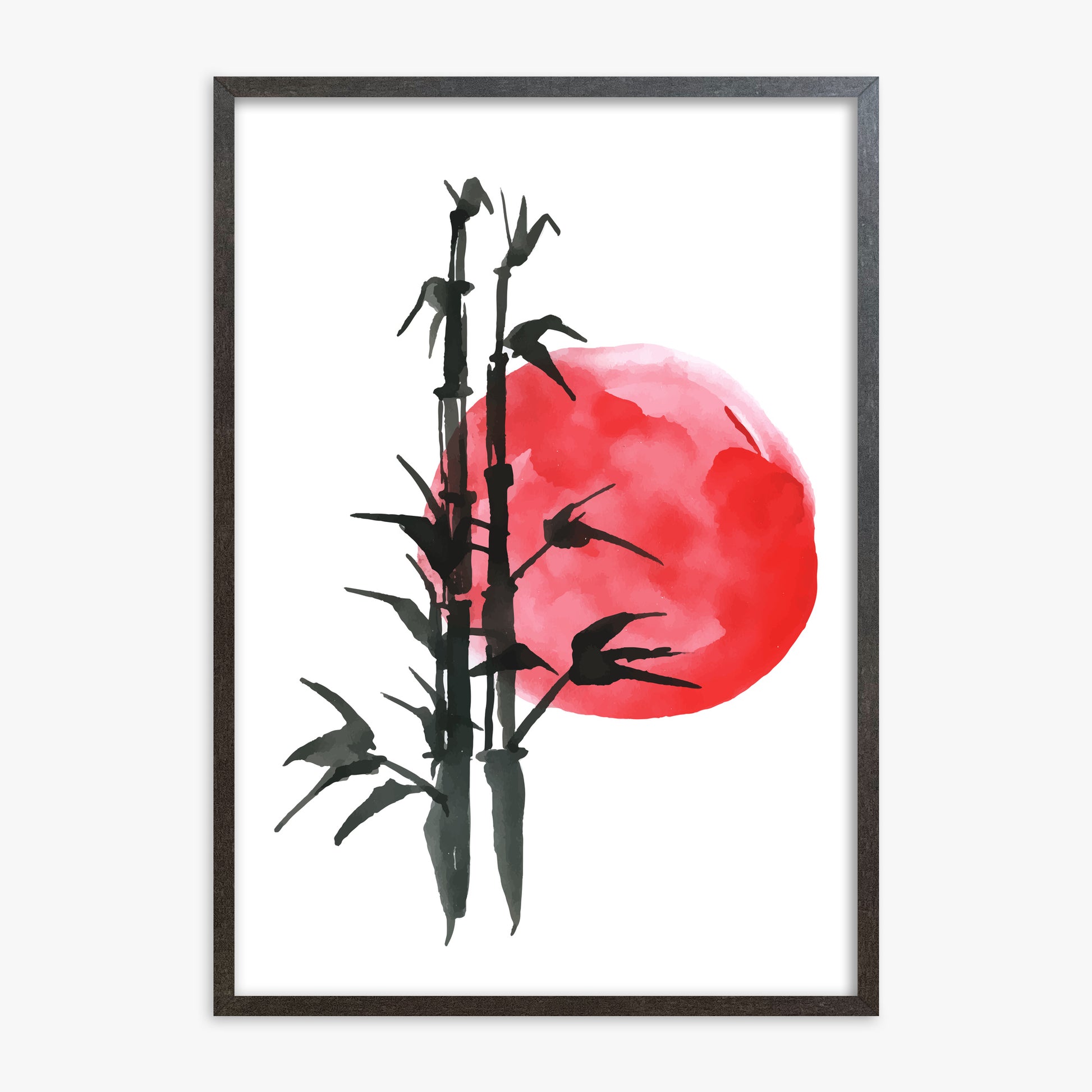 Bamboo at Sunset, 70x100cm Framed Poster With Espresso Frame