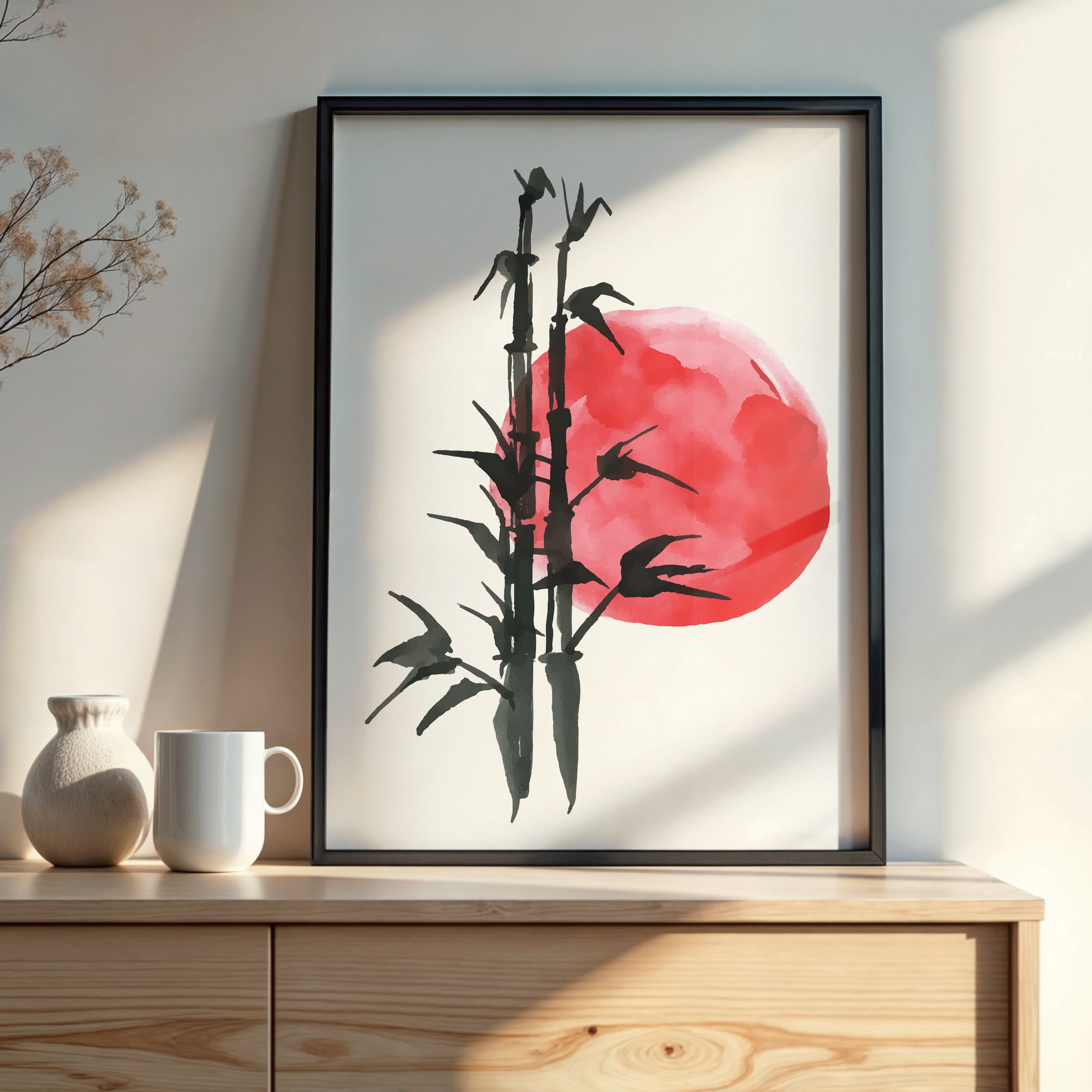 Design Concept No. 22 for Bamboo at Sunset Modern Poster Art