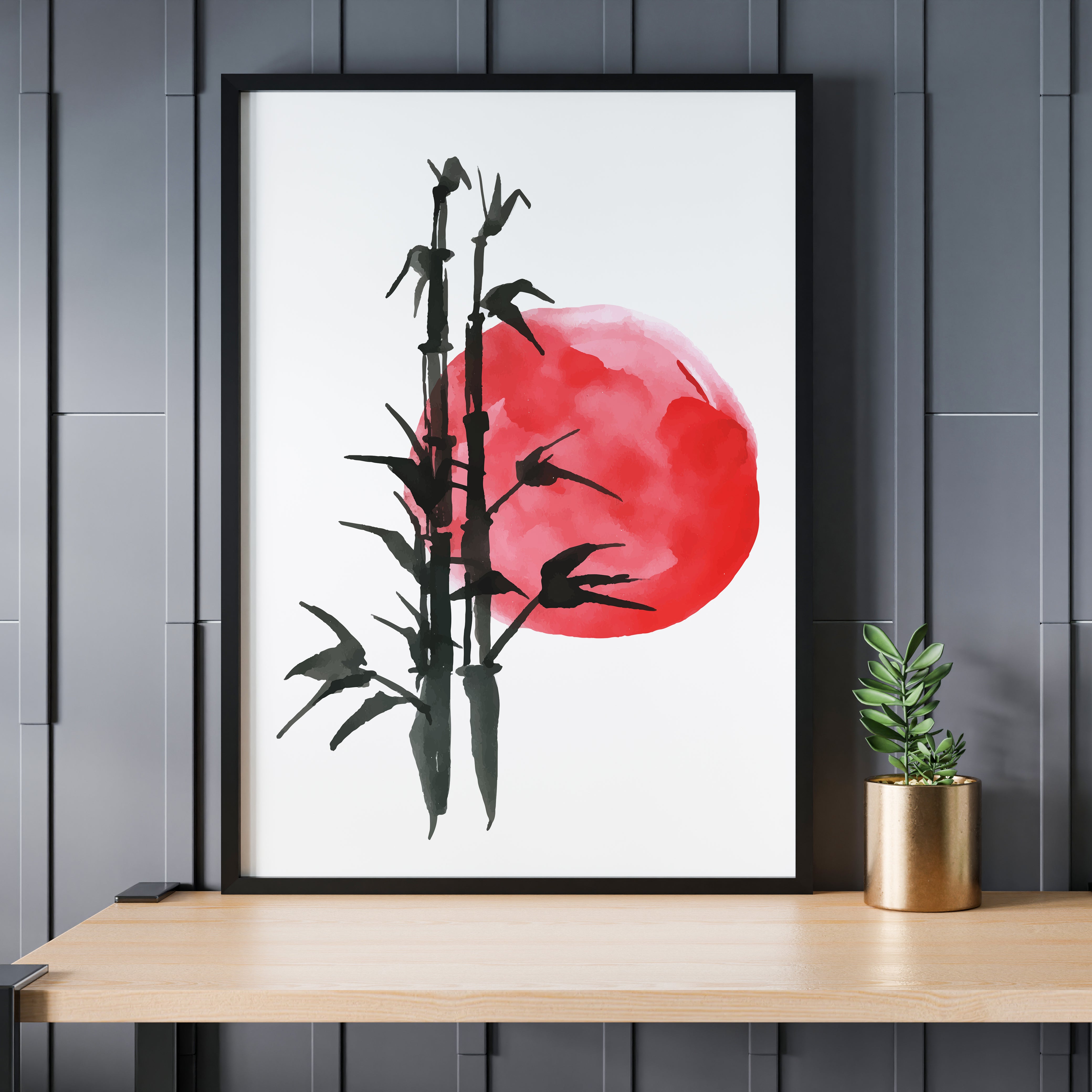 Design Concept No. 24 for Bamboo at Sunset Modern Poster Art