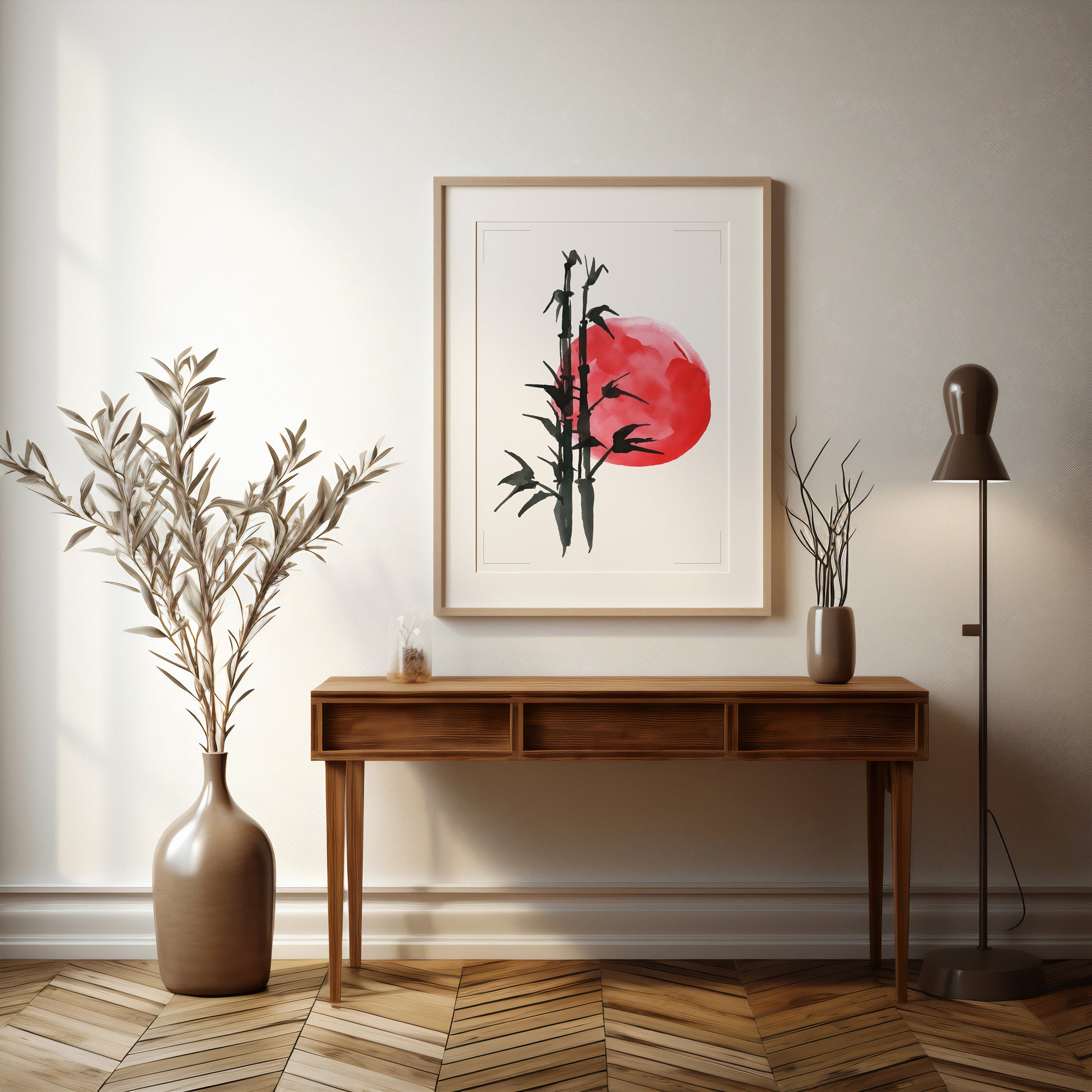 Design Concept No. 37 for Bamboo at Sunset Modern Poster Art