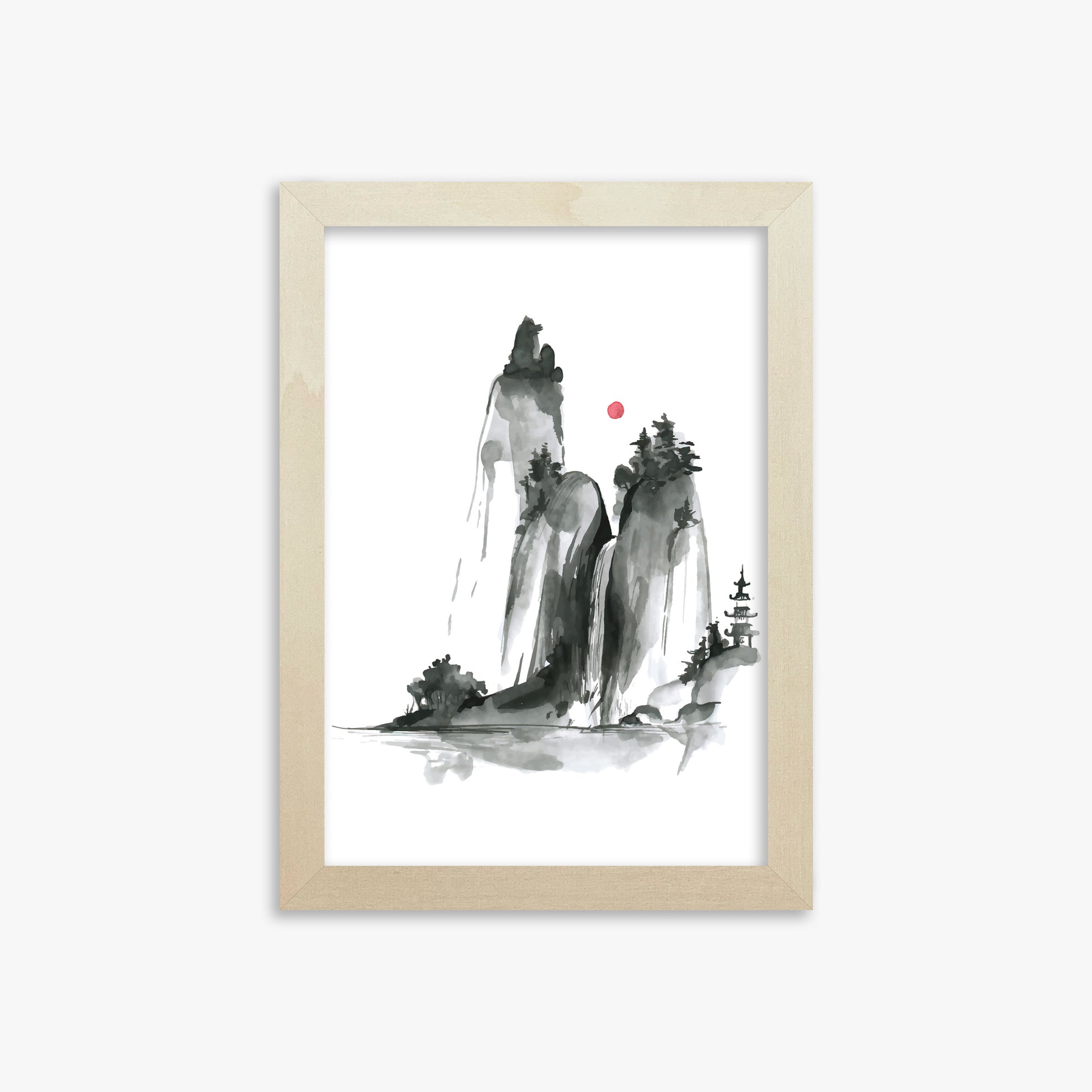Shrine on a Hill, 21x30cm Framed Poster With Lime Wood Frame
