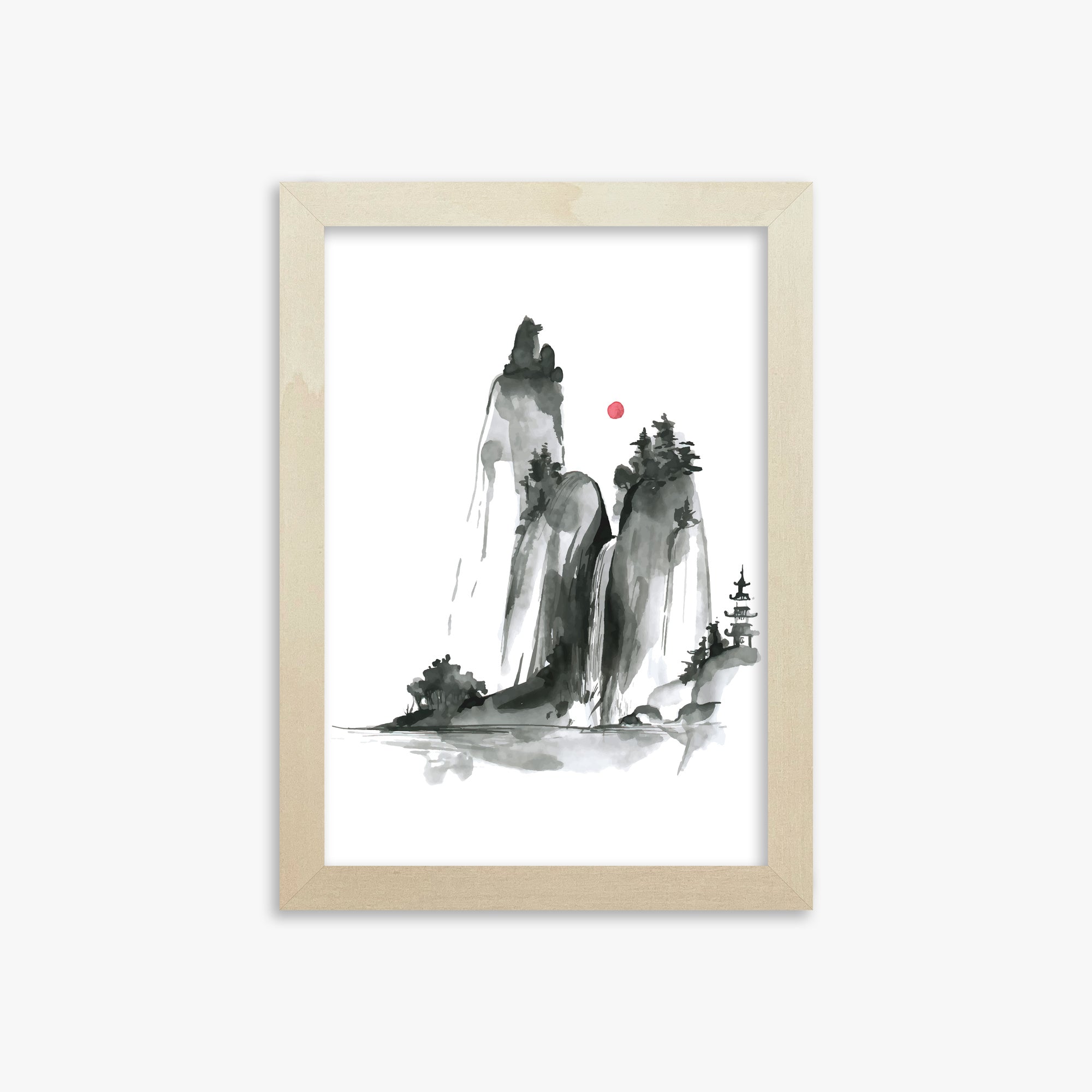 Shrine on a Hill, 21x30cm Framed Poster With Lime Wood Frame