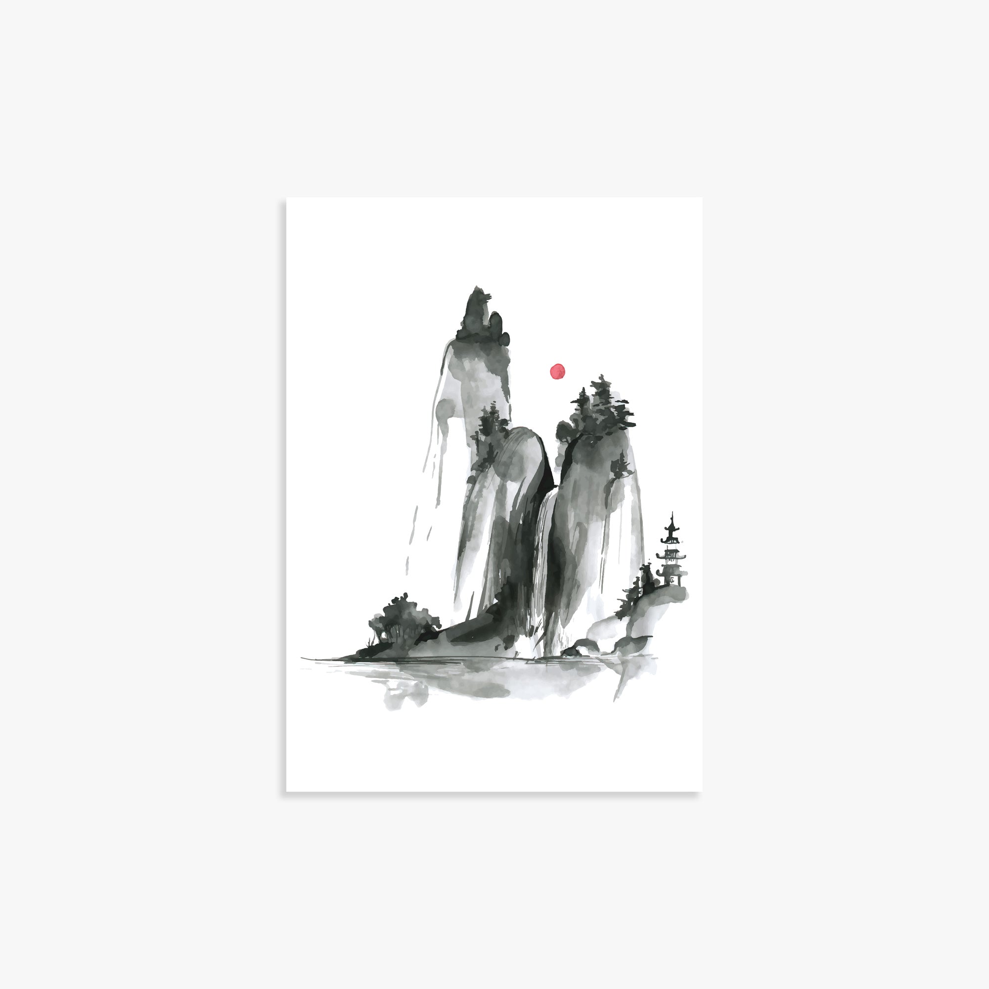 Shrine on a Hill, Poster Art Framed Prints|Japandi.Art