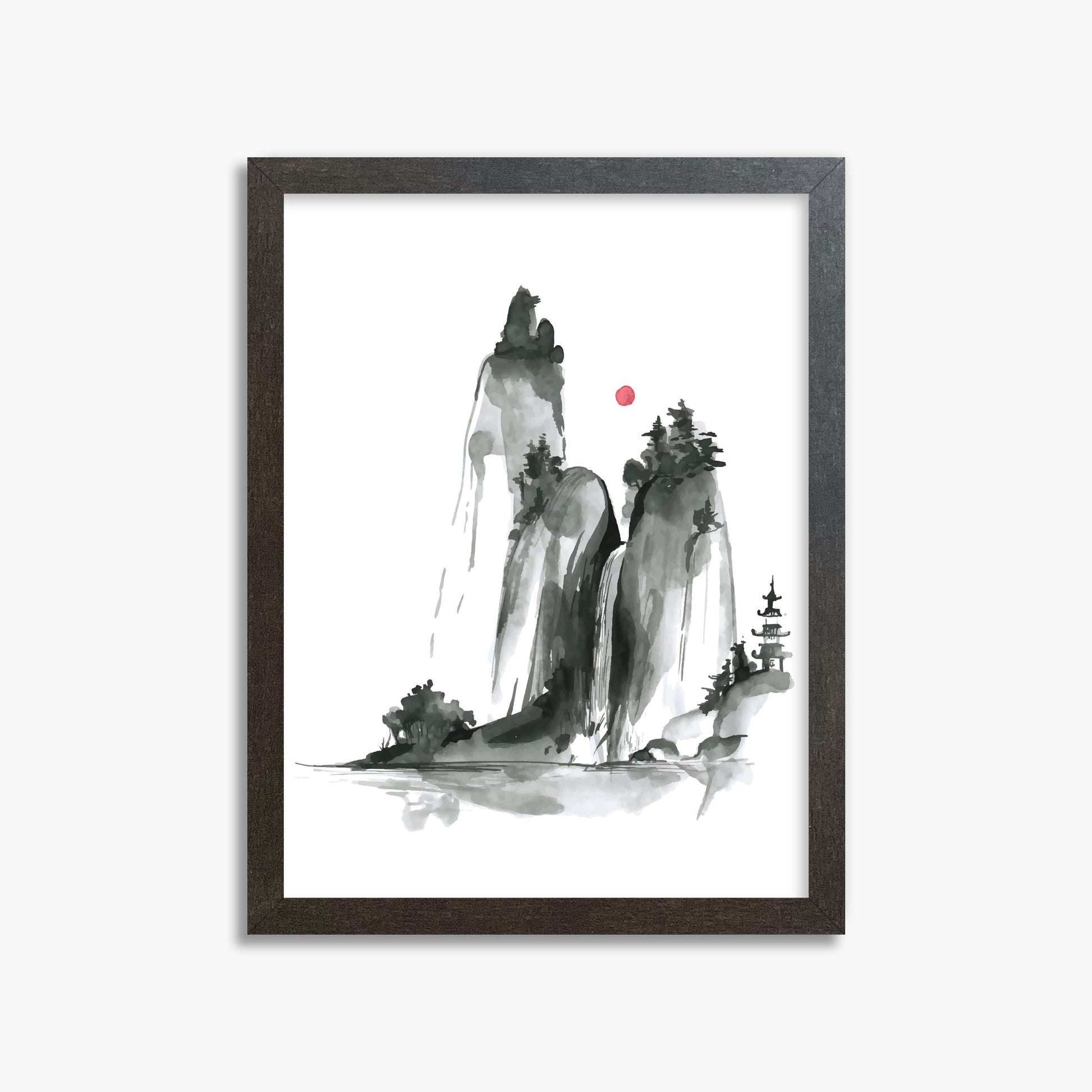 Shrine on a Hill, 30x40cm Framed Poster With Espresso Frame