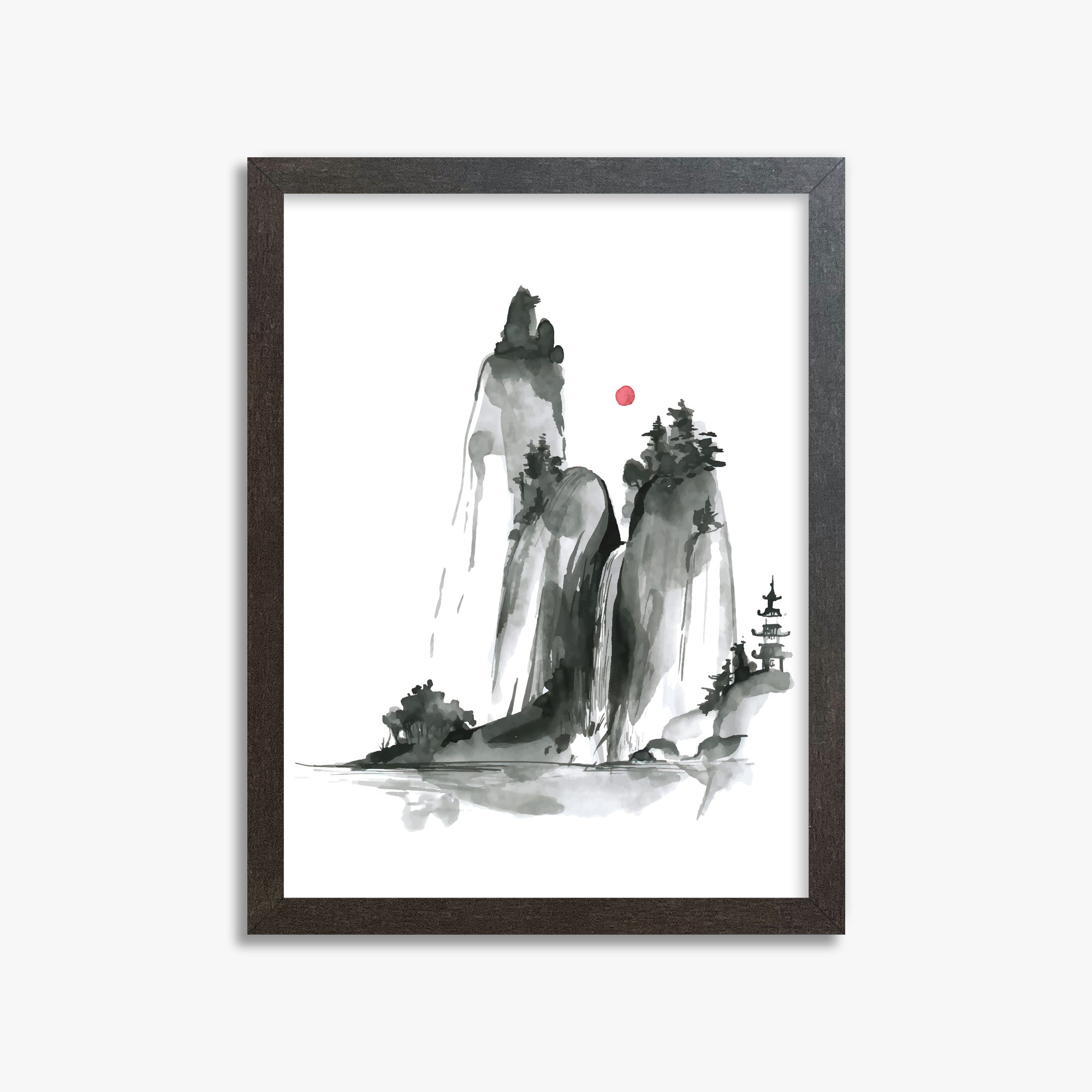 Shrine on a Hill, 30x40cm Framed Poster With Espresso Frame