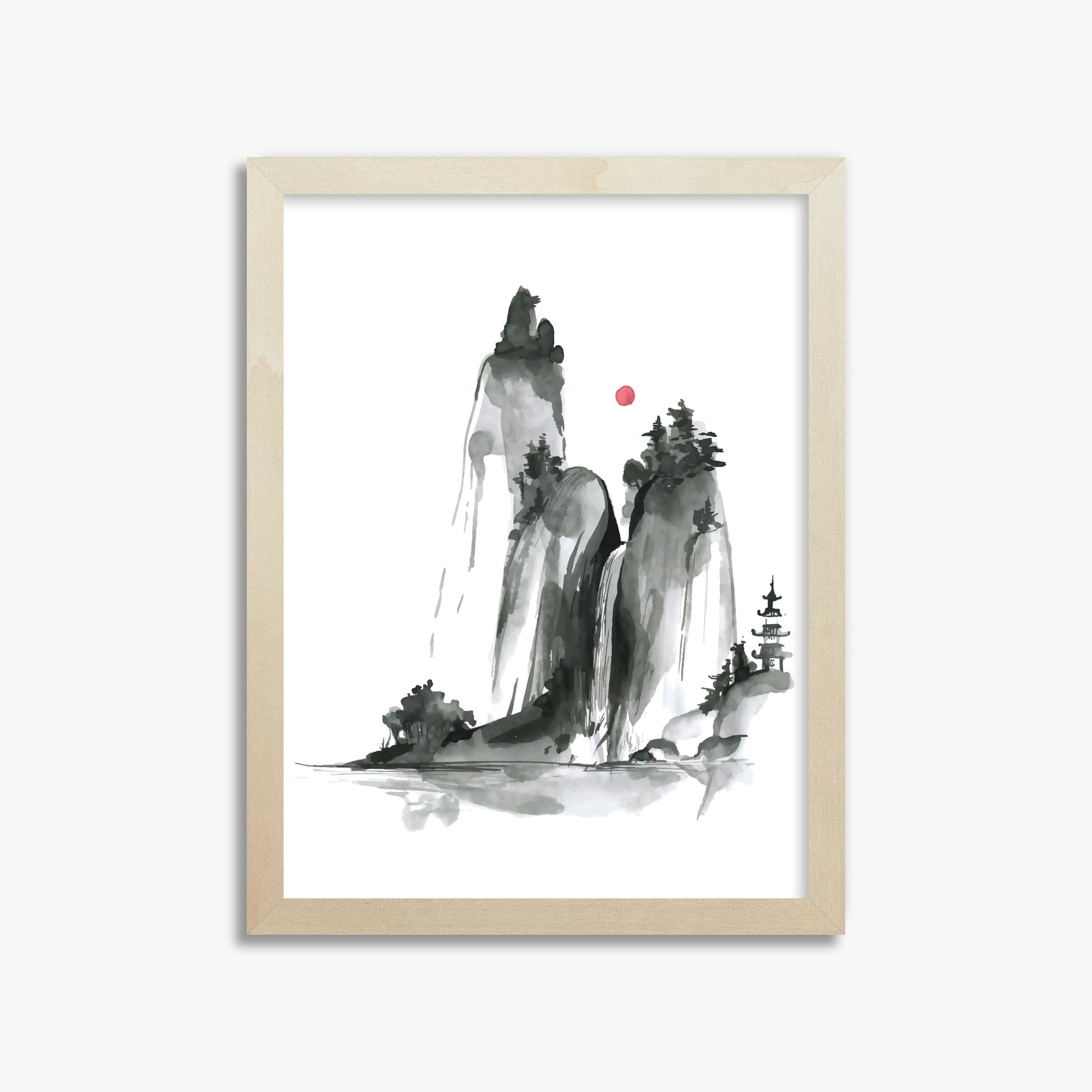 Shrine on a Hill, 30x40cm Framed Poster With Lime Wood Frame