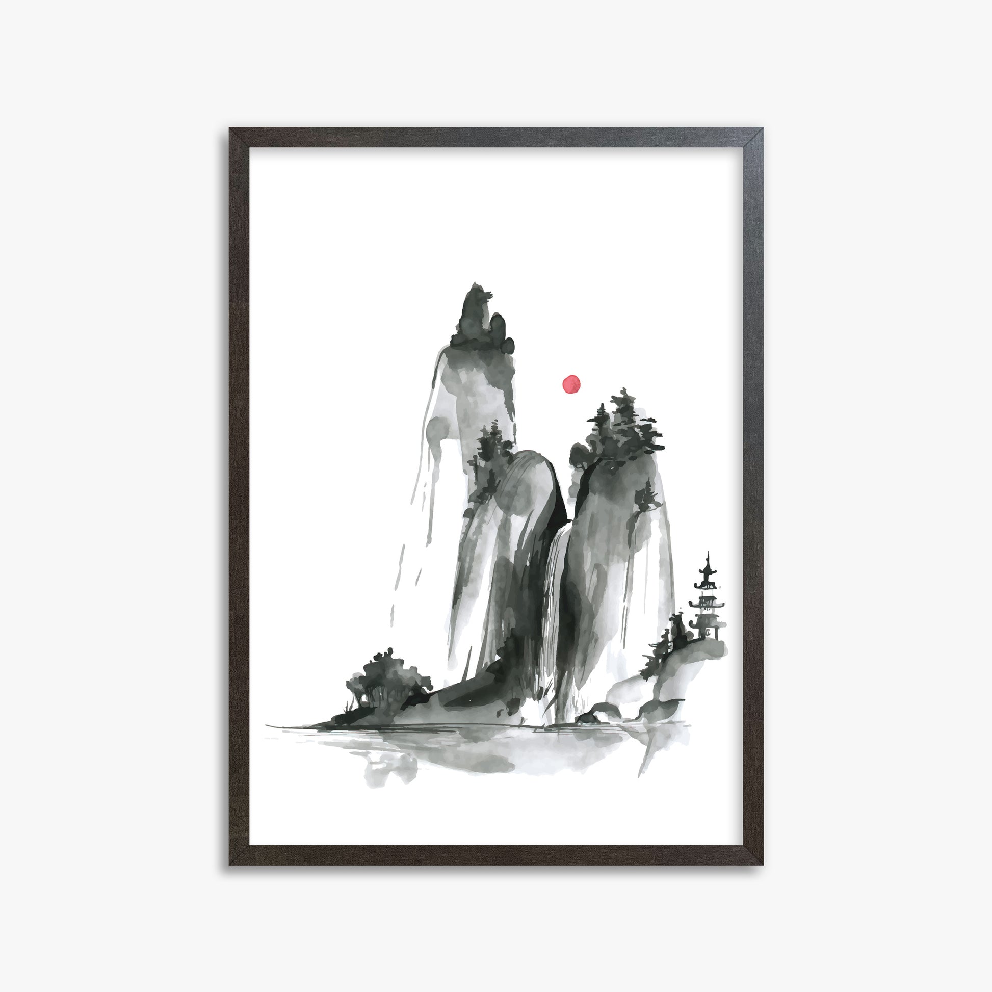 Shrine on a Hill, 50x70cm Framed Poster With Espresso Frame
