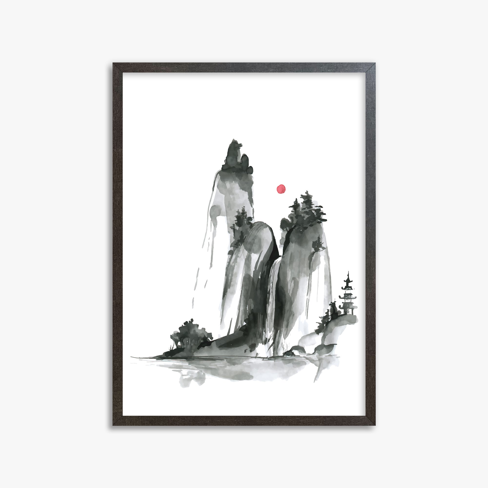 Shrine on a Hill, 50x70cm Framed Poster With Espresso Frame