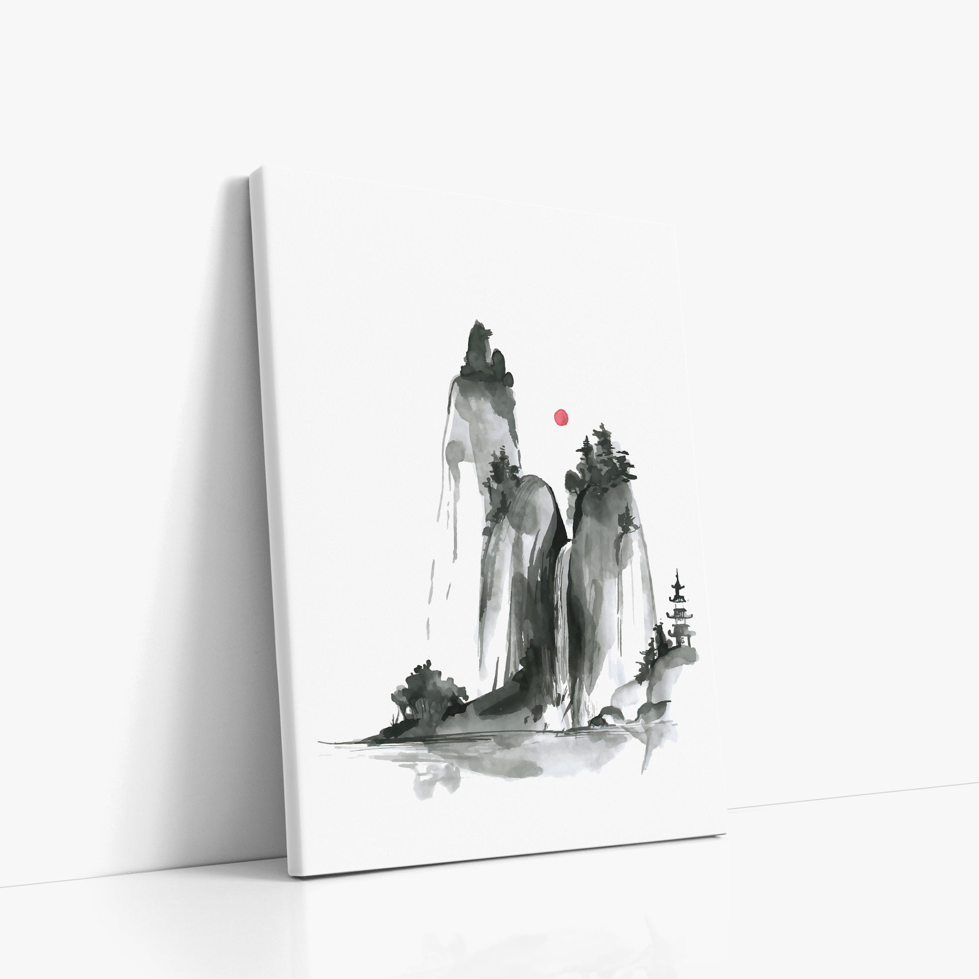 Shrine on a Hill, 50x70cm Satin Canvas Poster Left Angle