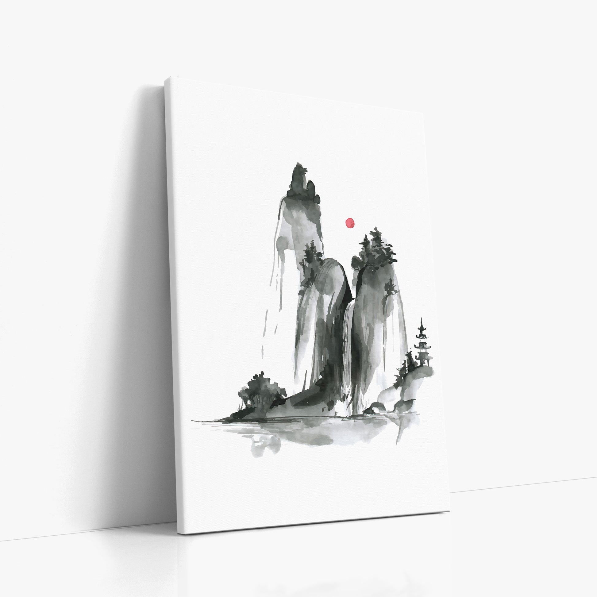 Shrine on a Hill, 60x90cm Satin Canvas Poster Left Angle