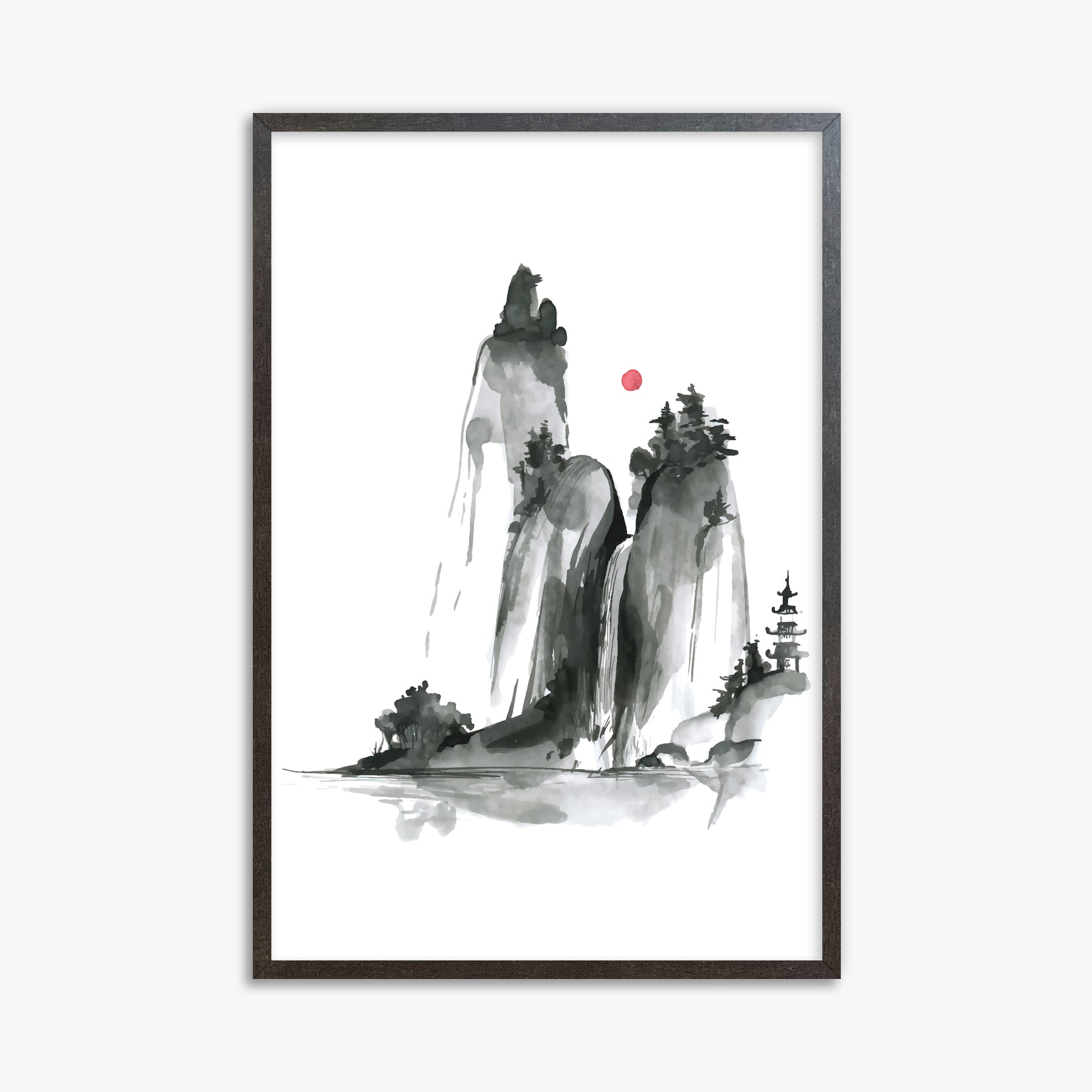 Shrine on a Hill, 61x91cm Framed Poster With Espresso Frame