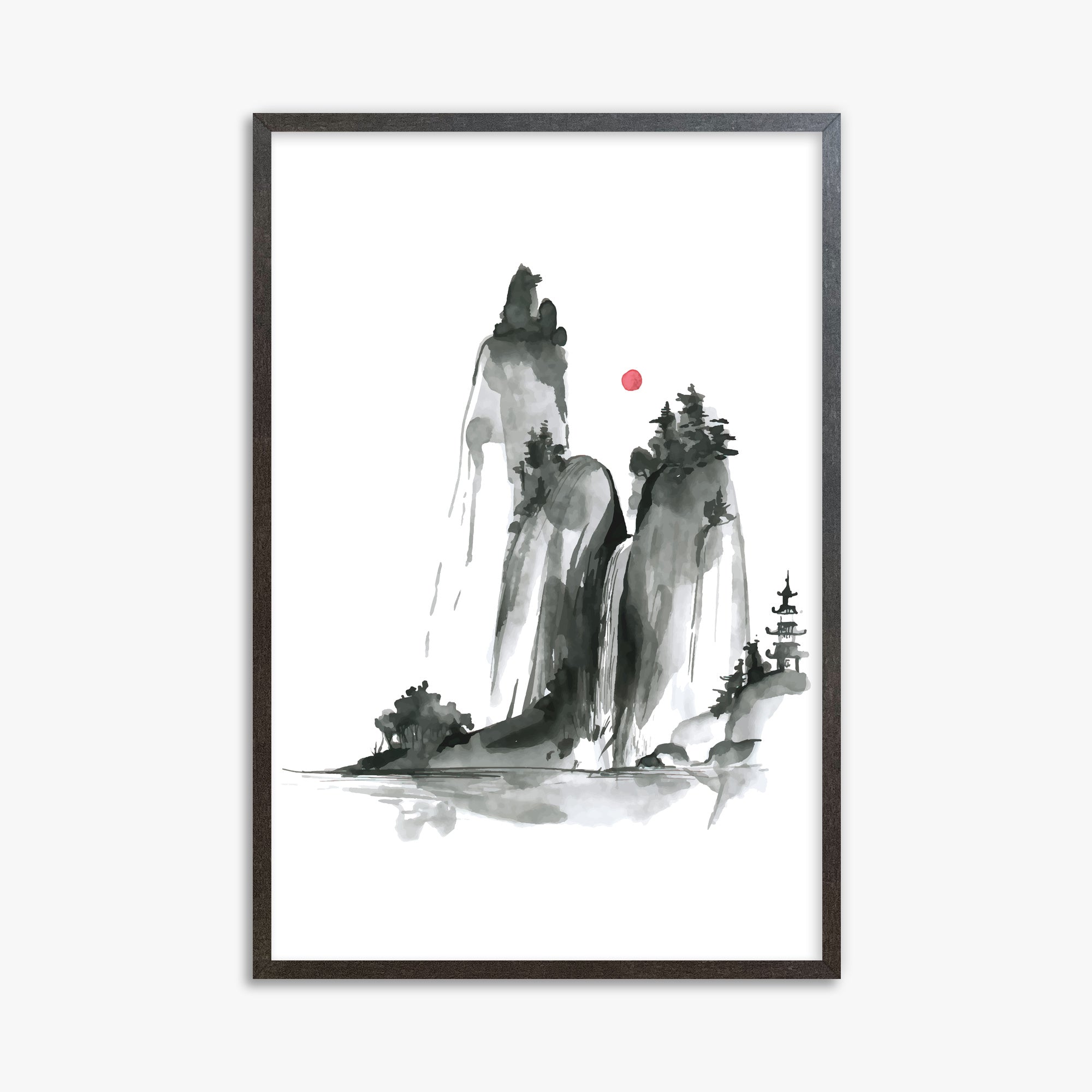 Shrine on a Hill, 61x91cm Framed Poster With Espresso Frame