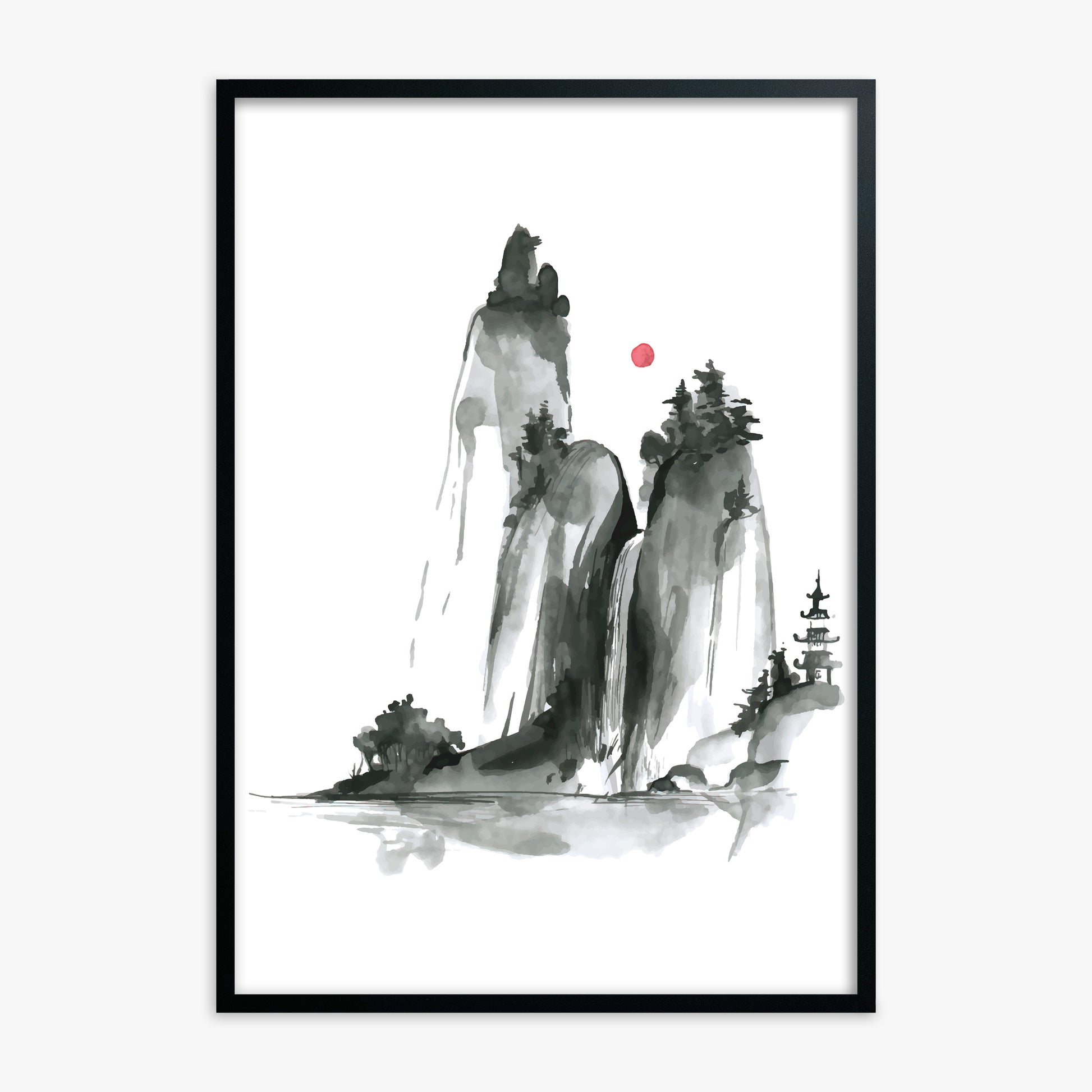 Shrine on a Hill, Black Framed Poster With Black Frame