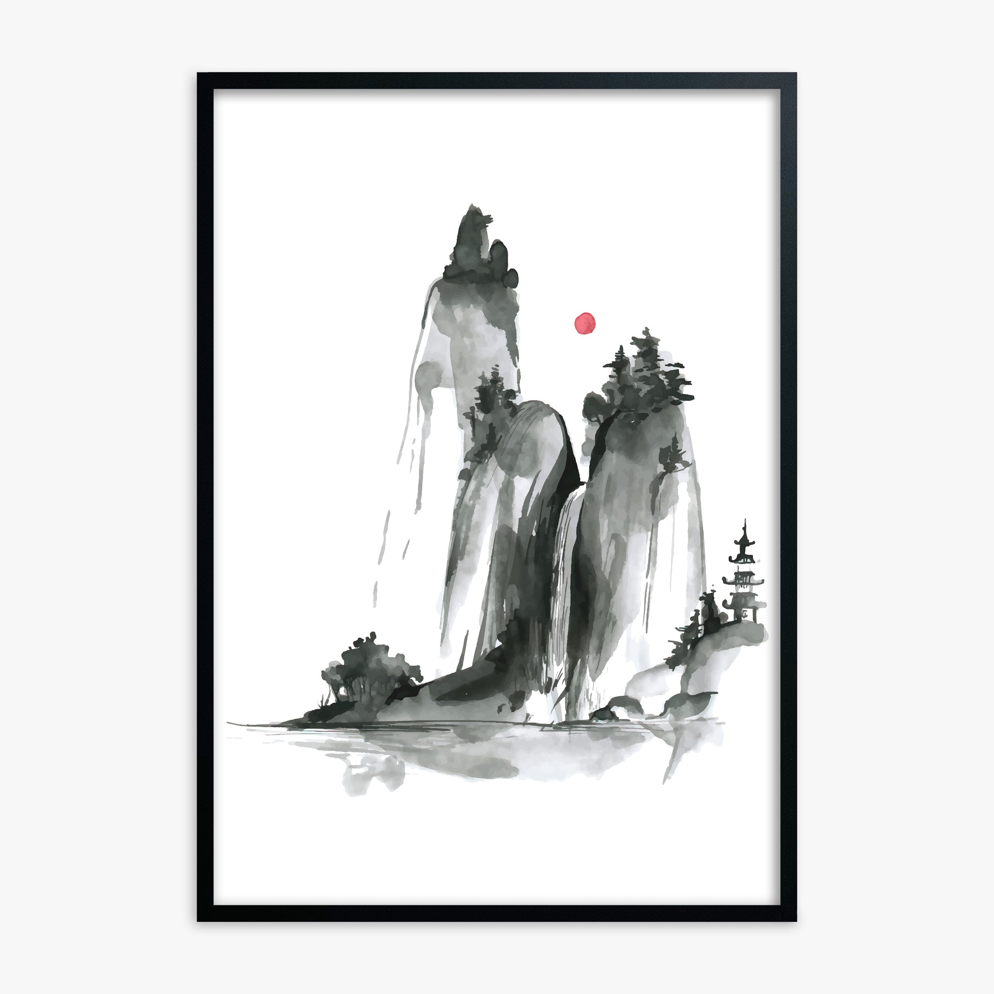 Shrine on a Hill, Black Framed Poster With Black Frame