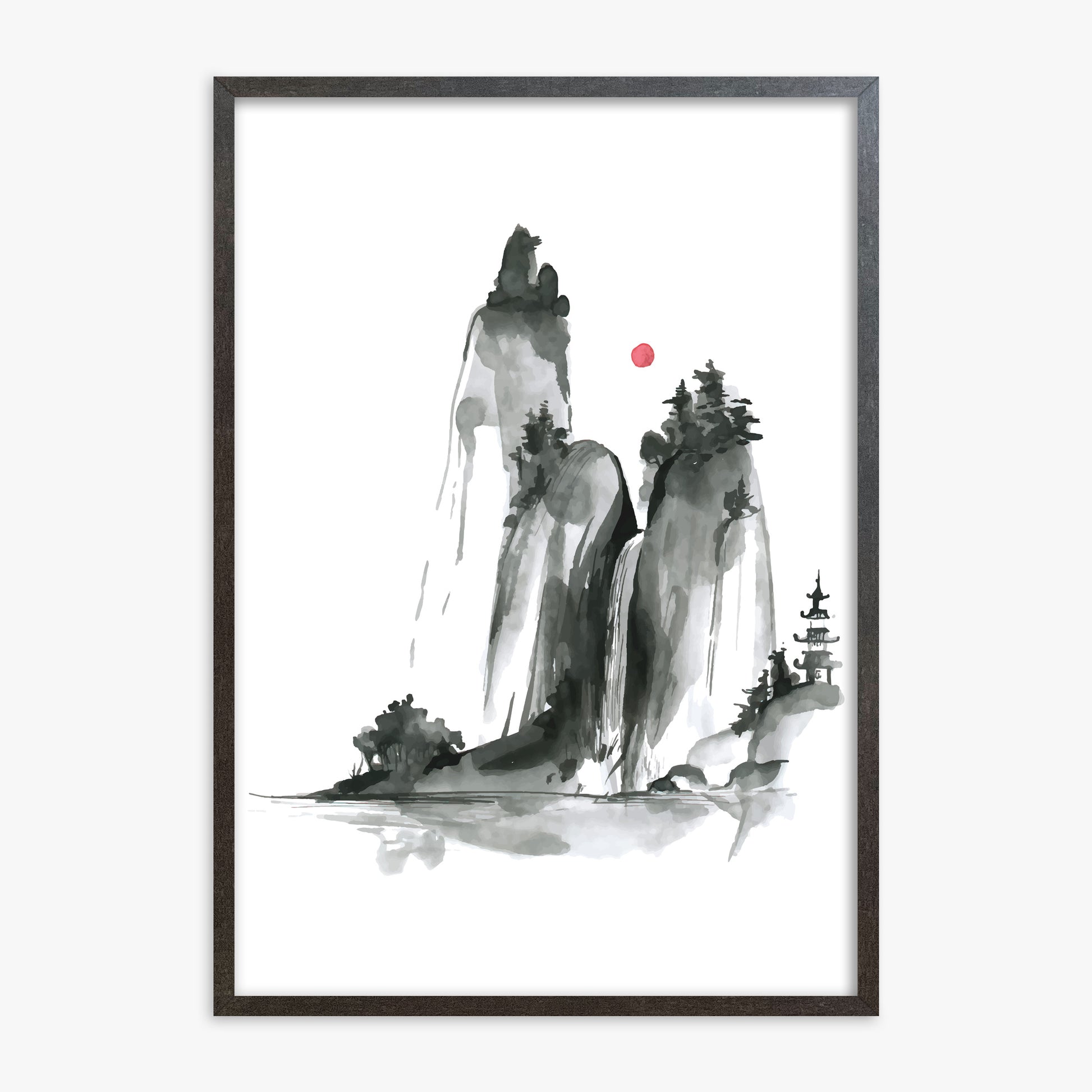 Shrine on a Hill, 70x100cm Framed Poster With Espresso Frame