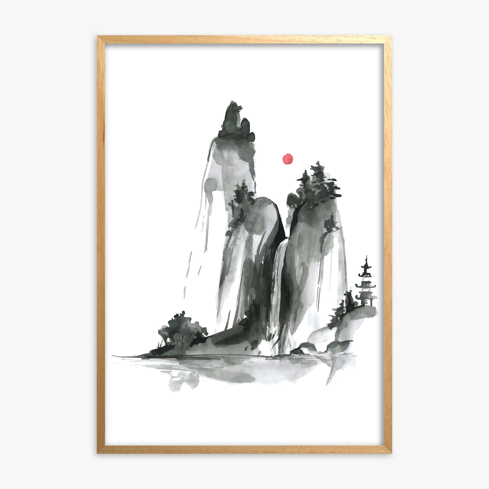 Shrine on a Hill, Oak Framed Poster With Oak Frame