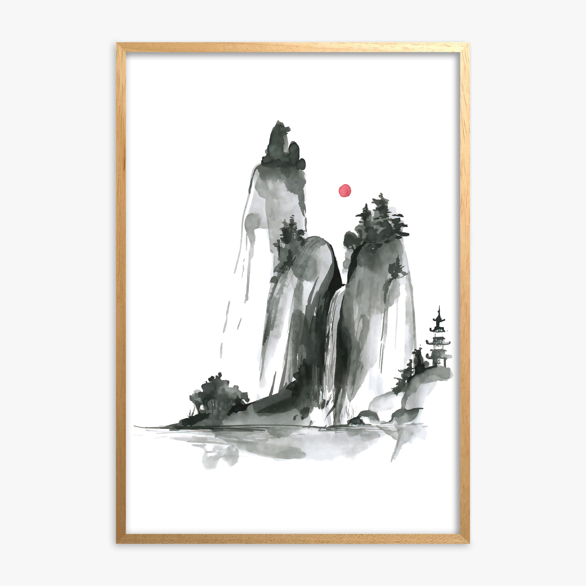 Shrine on a Hill, Oak Framed Poster With Oak Frame