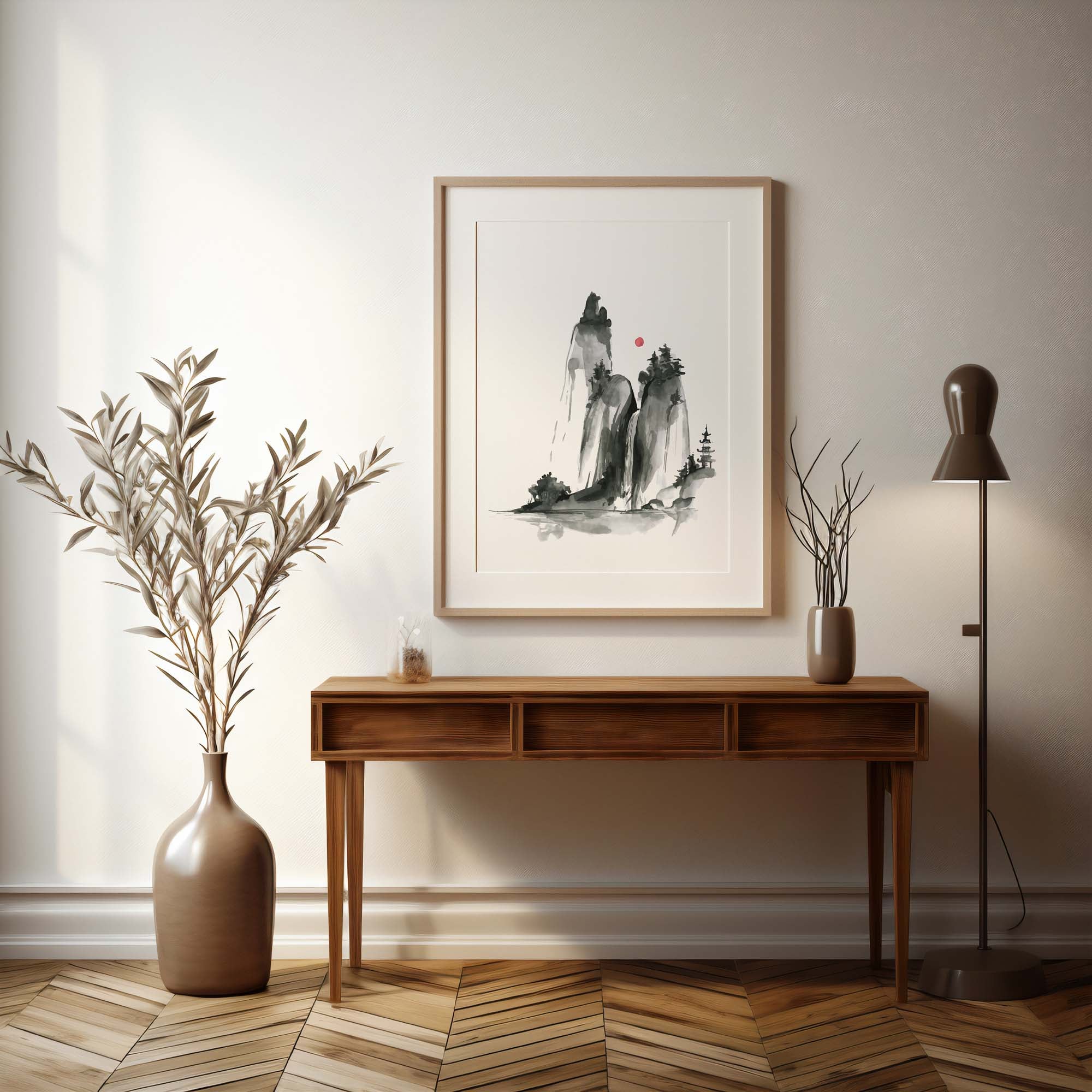 Shrine on a Hill, Poster Art Framed Prints|Japandi.Art