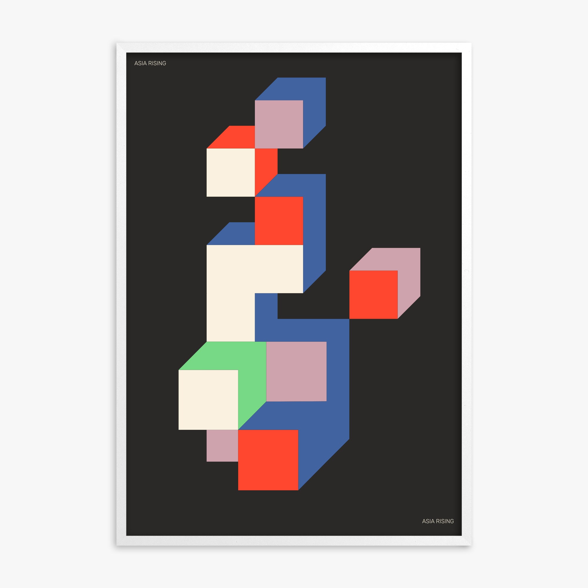 Skyscraper, White Framed Poster With White Frame