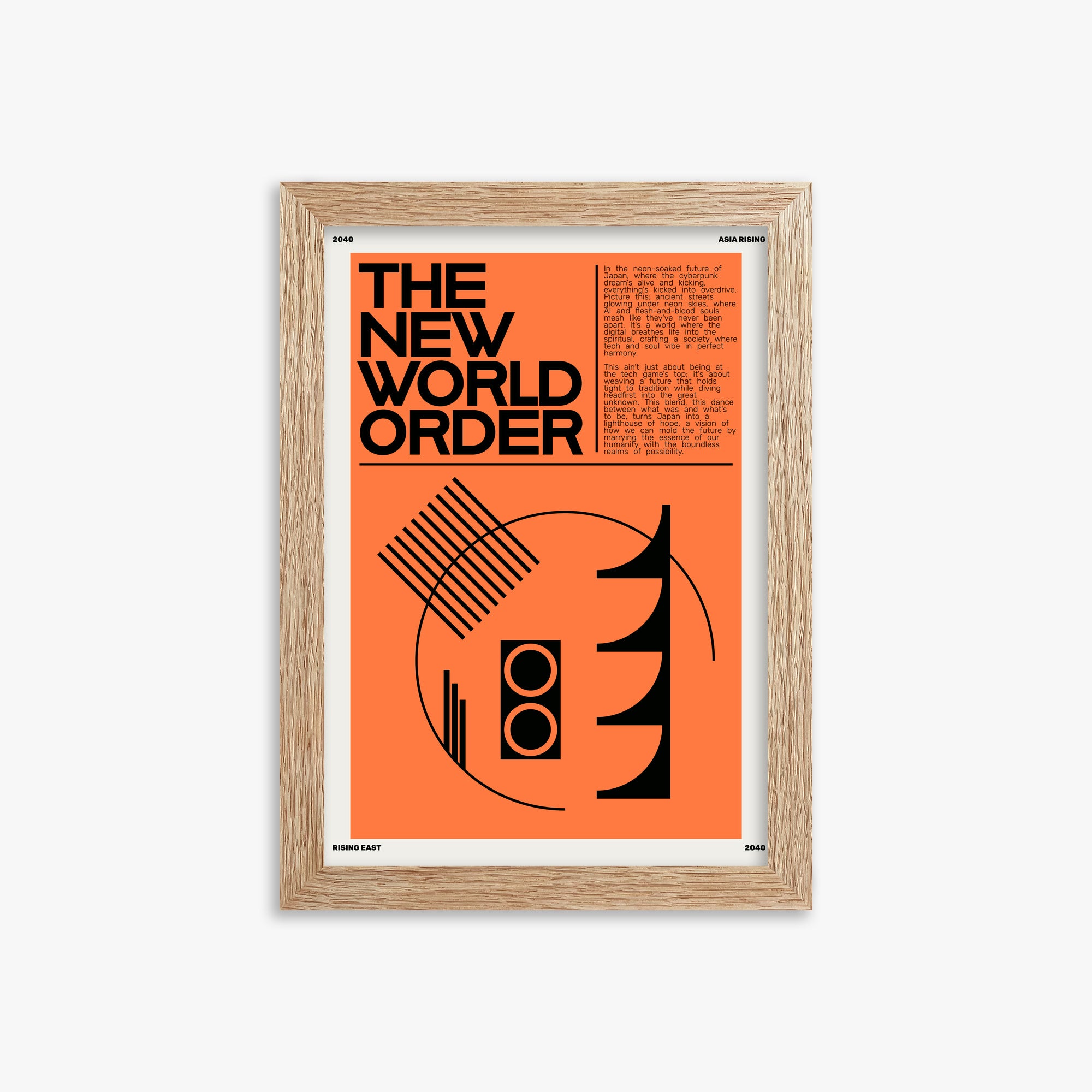 The New World Order, 21x30cm Framed Poster With Raw Oak Frame