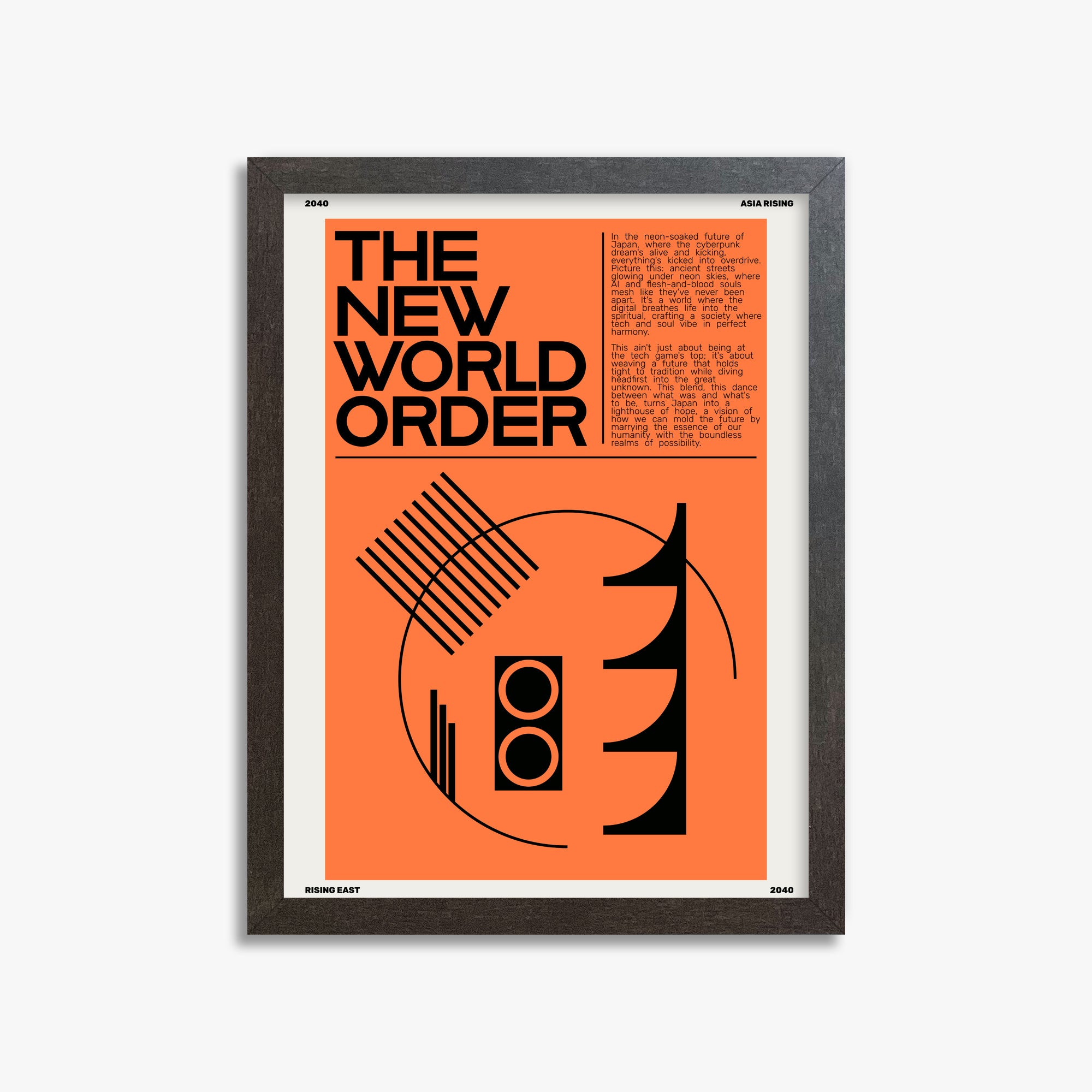 The New World Order, 30x40cm Framed Poster With Espresso Frame