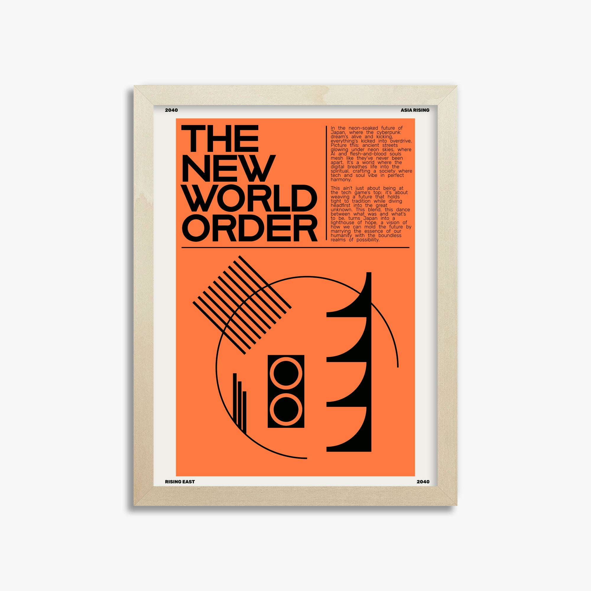The New World Order, 30x40cm Framed Poster With Lime Wood Frame